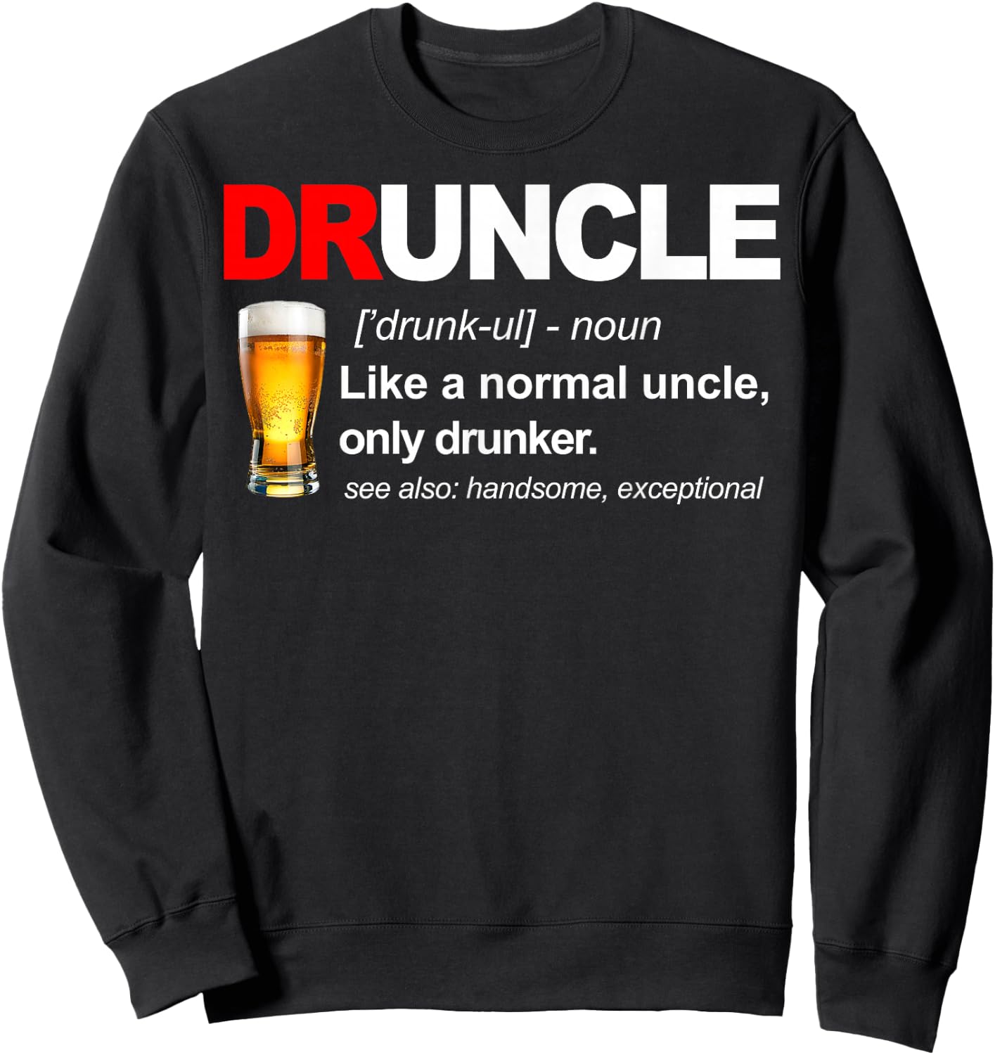 Vintage Druncle Funkle Beer Funny For Drunk Uncle Sweatshirt - Sweatshirt | Black