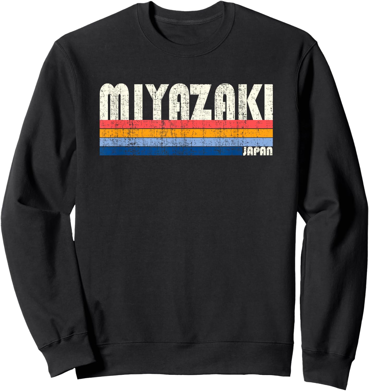 Retro Vintage 70s 80s Style Miyazaki, Japan Sweatshirt - Sweatshirt | Black