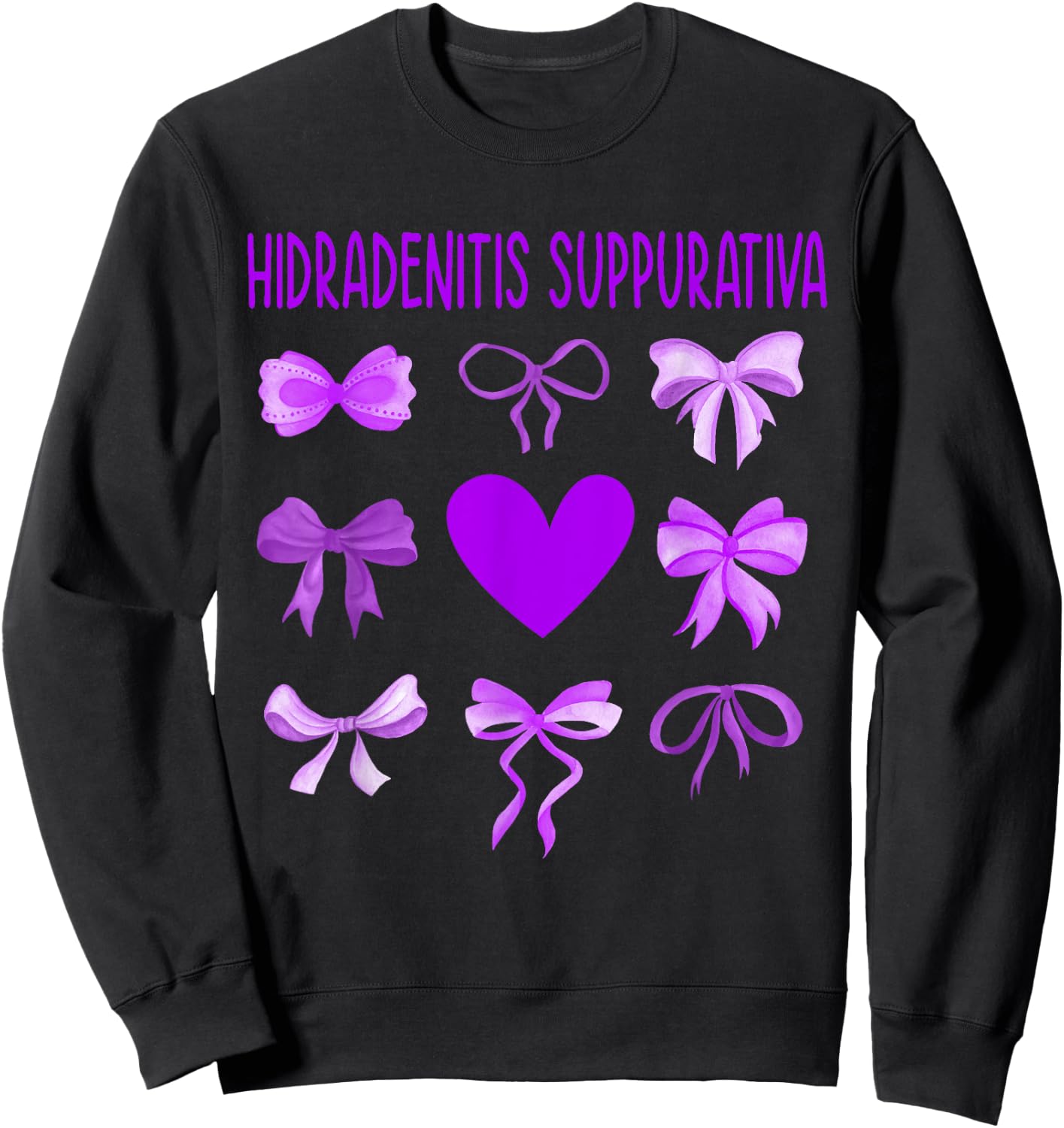 Hidradenitis Suppurativa Awareness Ribbon Gift, Support Hidr Sweatshirt - Sweatshirt | Black