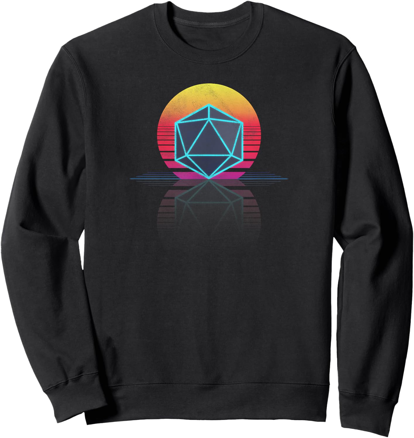 80s 90s Retro Old School Gamer Geek Dice Gaming RPG Sweatshirt - Sweatshirt | Black