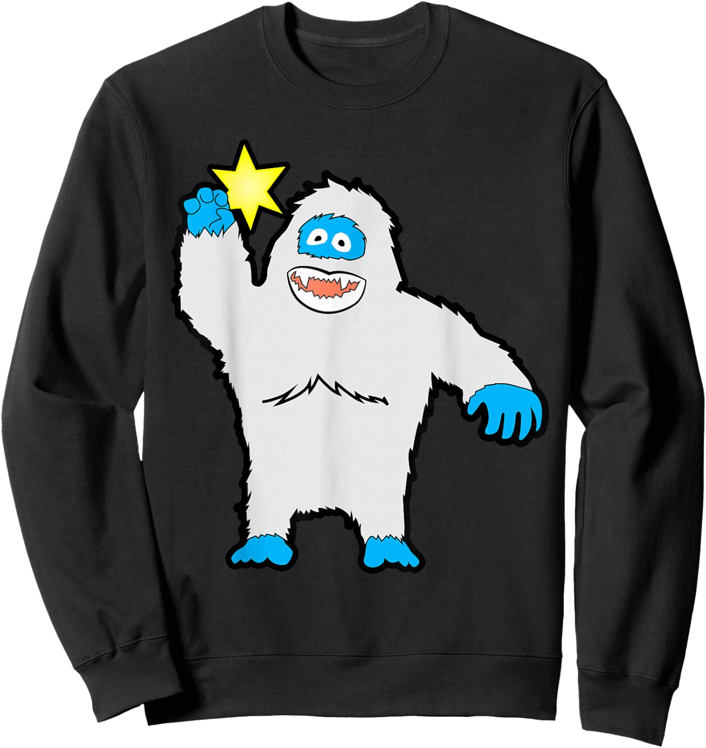 Bigfoot Abominable Snowman Sasquatch Picking a Star Sweatshirt - Sweatshirt | Black