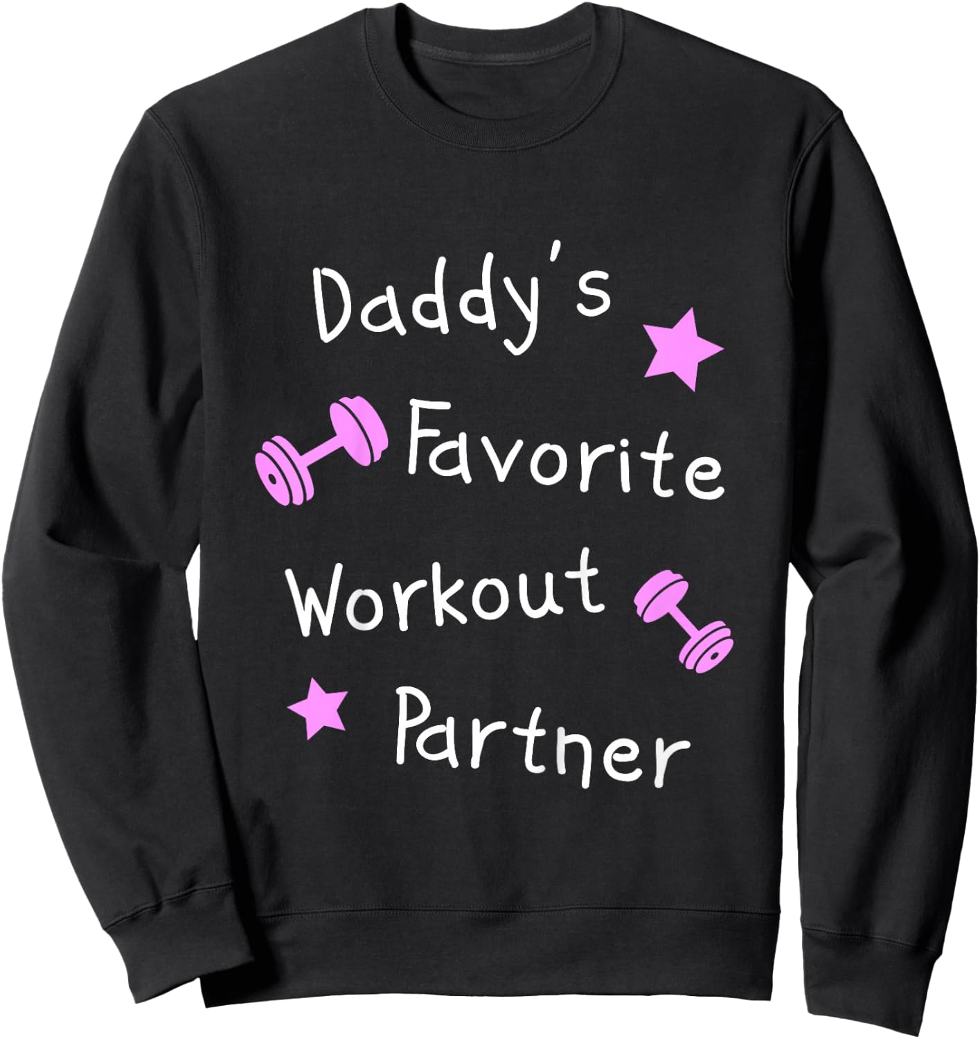 Daddy's Favorite Workout Partner – Kids Cute Fitness (Girls) Sweatshirt - Sweatshirt | Black