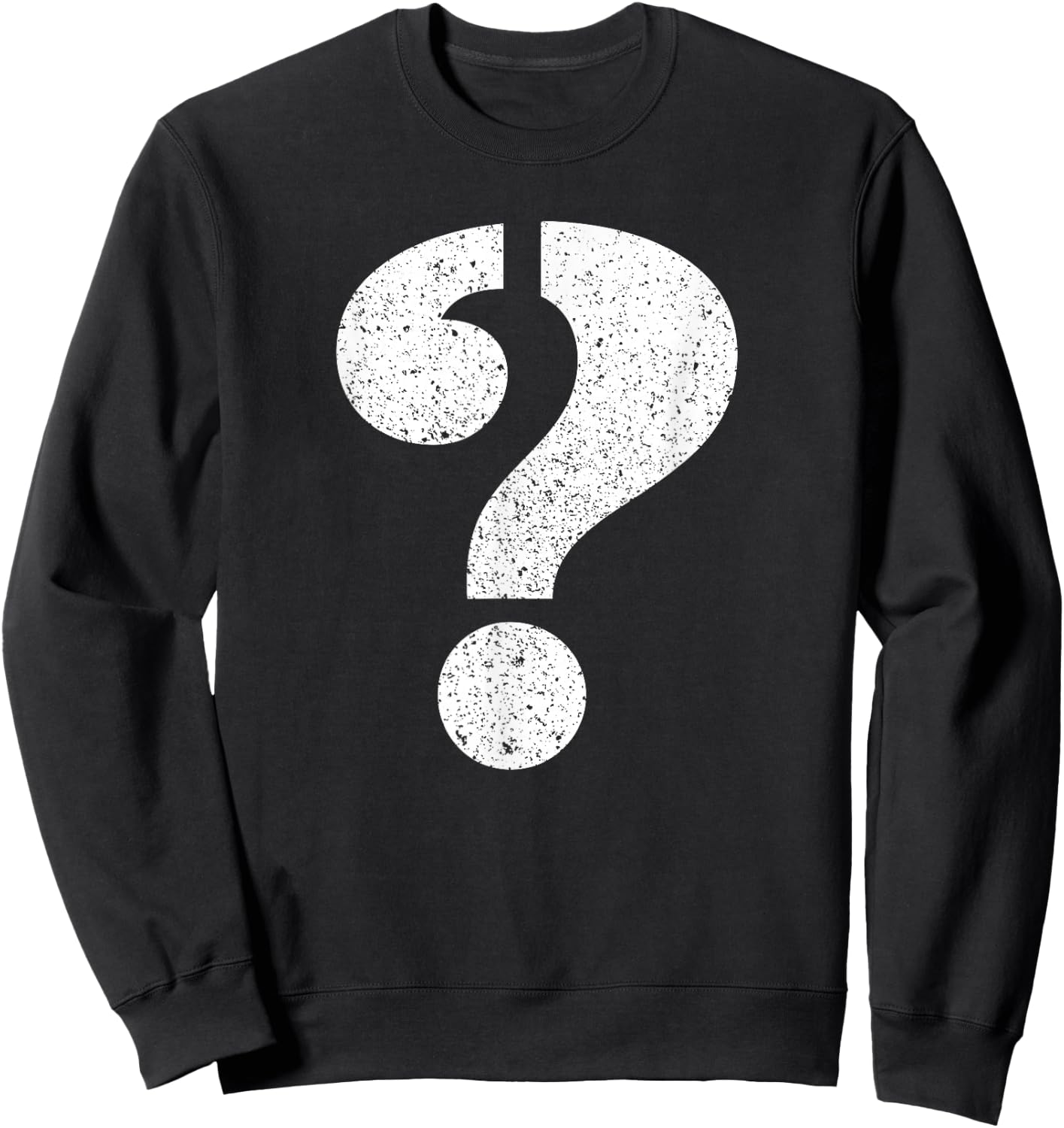 Question Mark Stenciled - Punctuation Funny Sweatshirt - Sweatshirt | Black
