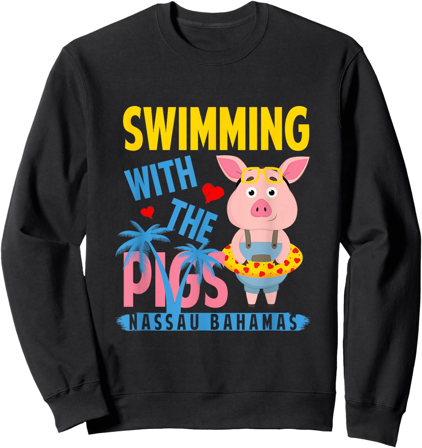 Swimming With The Pigs Nassau Bahamas Hello Summer Beach Women Sweatshirt - Sweatshirt | Black