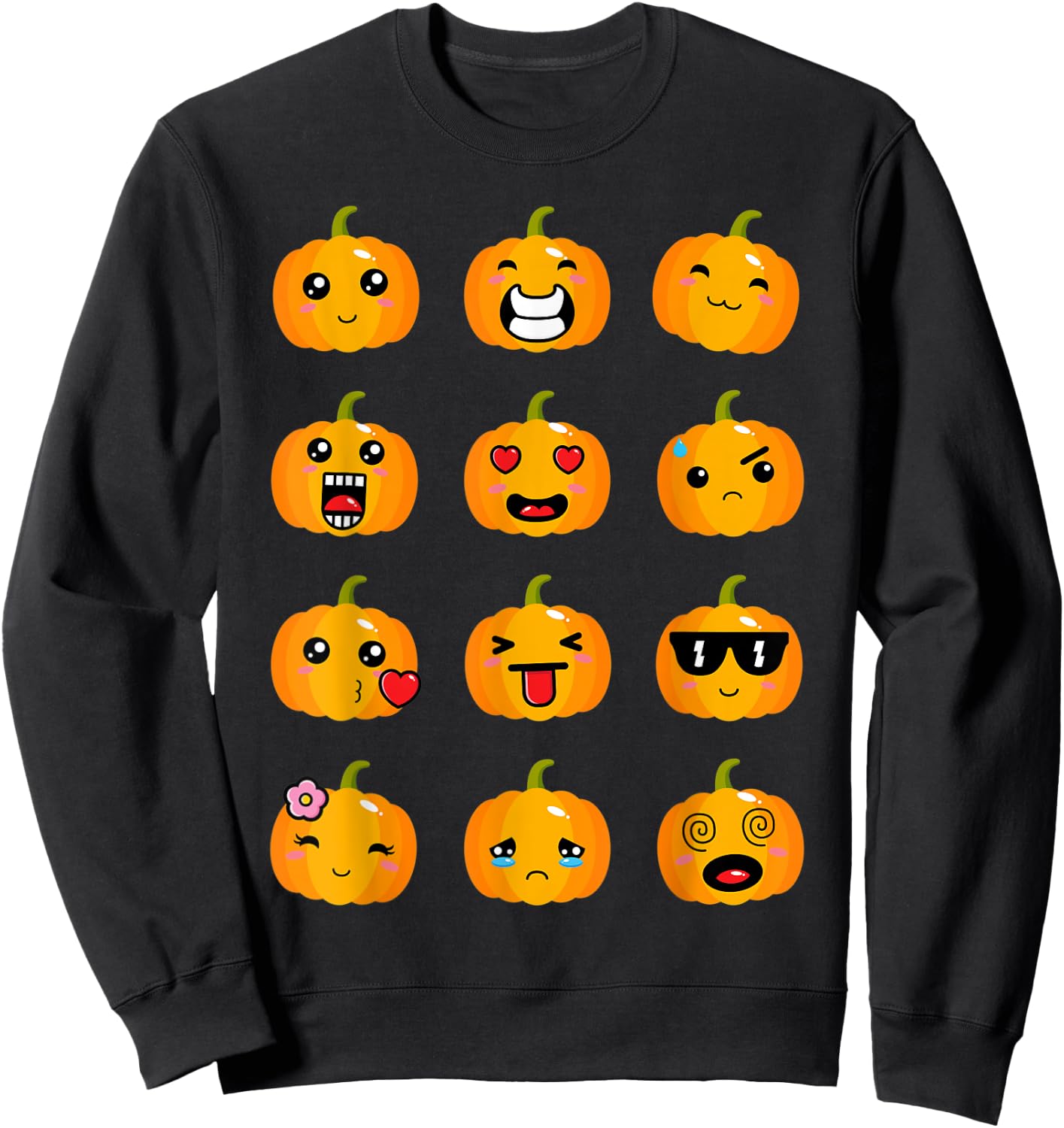 Halloween Pumpkins Emotions Cute little Pumpkins Sweatshirt - Sweatshirt | Black