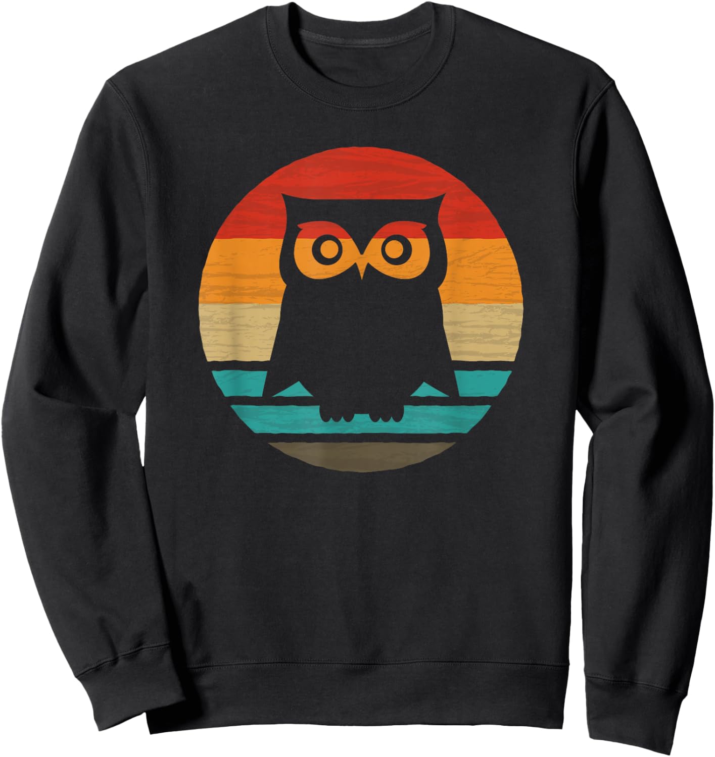 Owl Retro Style Vintage Sweatshirt - Sweatshirt | Black