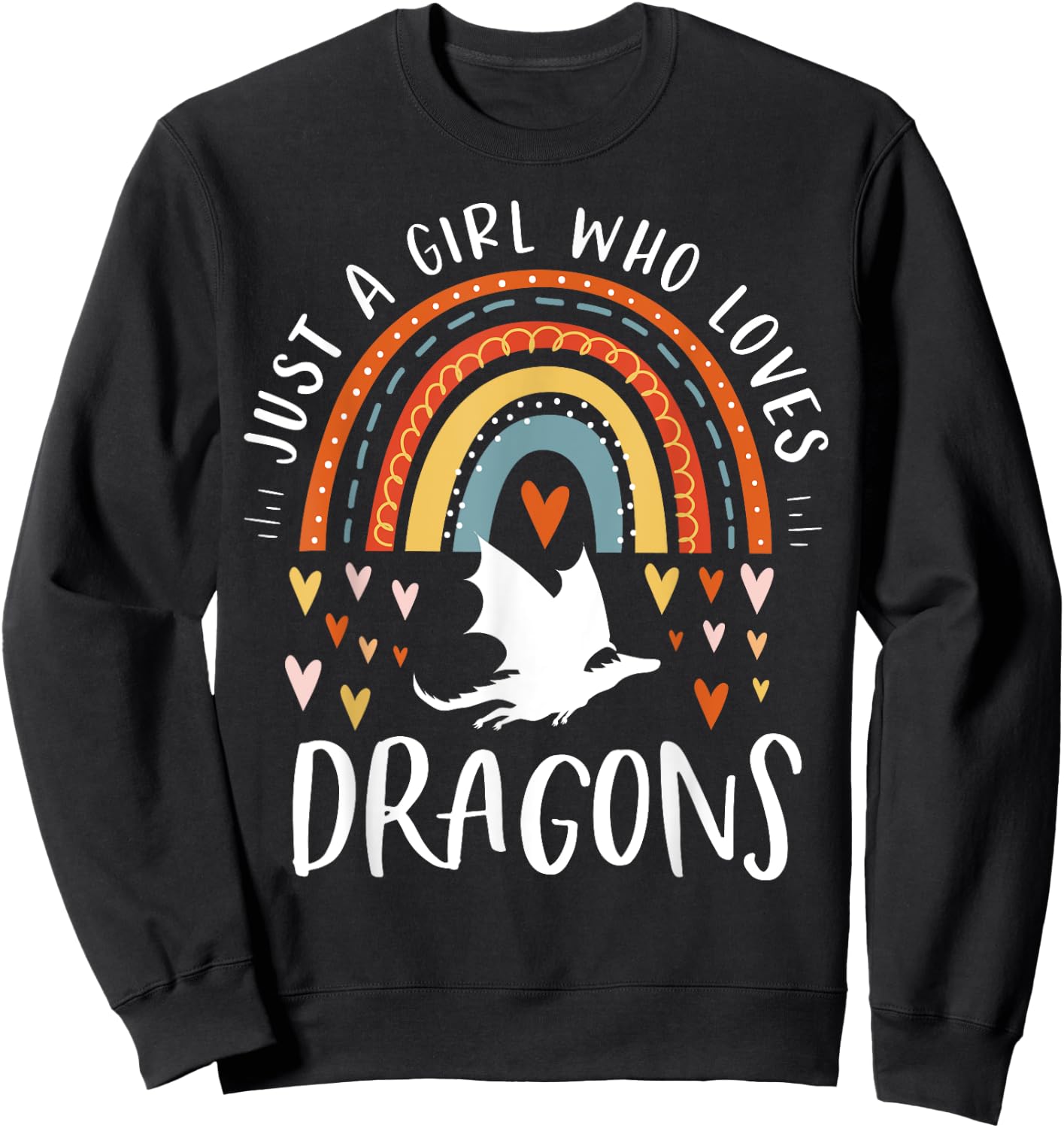 Just A Girl Who Loves Dragons Rainbow Gifts for Dragon Lover Small Sweatshirt - Sweatshirt | Black