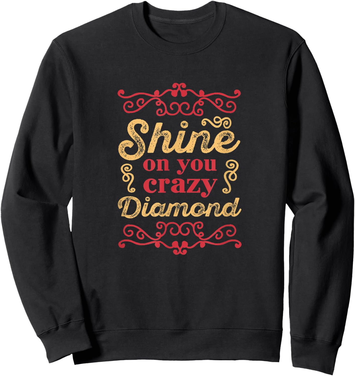 Shine On You Crazy Diamond Graphic Rock Sweatshirt - Sweatshirt | Black