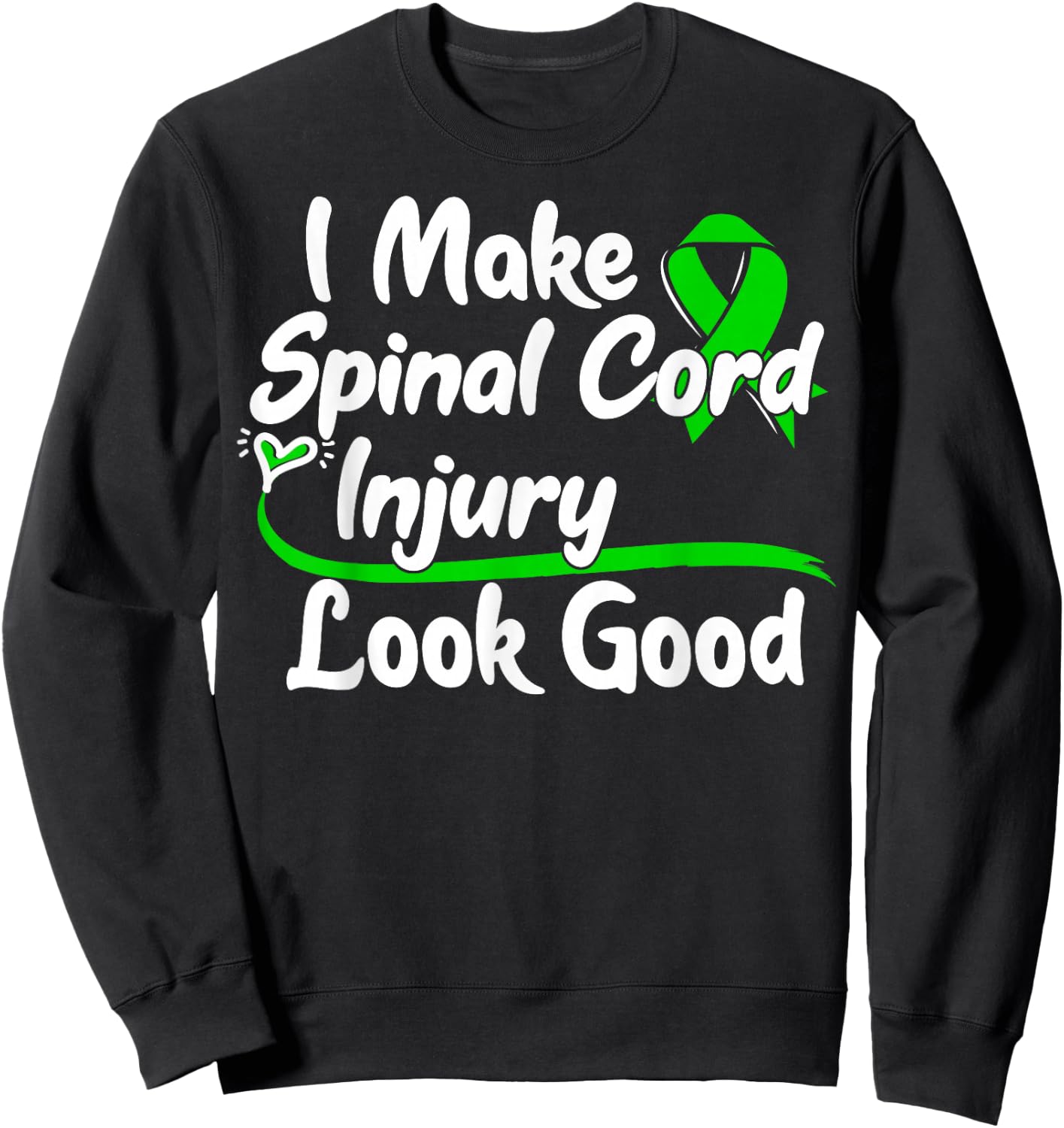 SCI Gift Spinal Cord Injury Awareness Ribbon Sweatshirt - Sweatshirt | Black