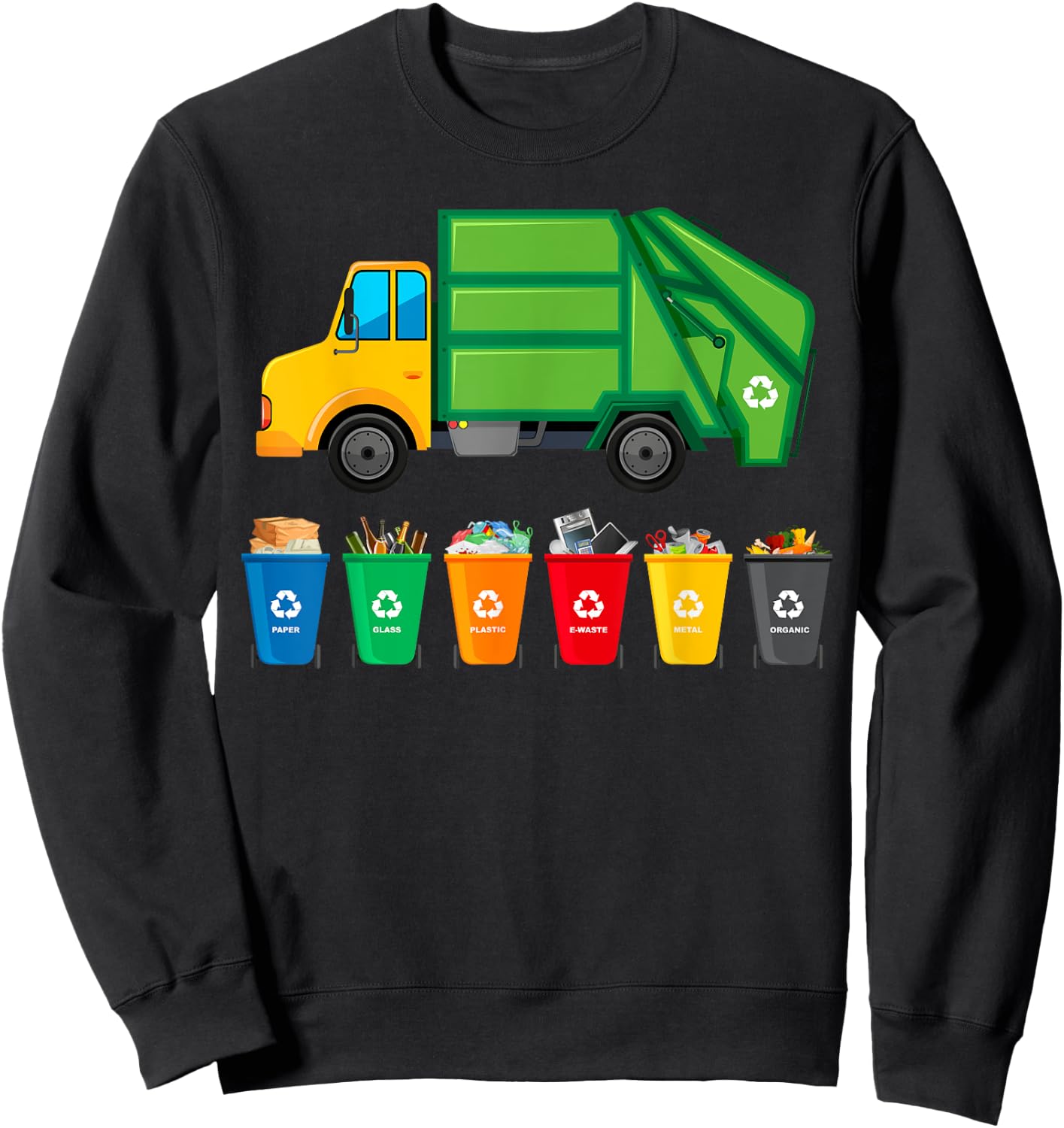 Garbage Truck Reuse Recycle Trash Collector Earth Day Sweatshirt - Sweatshirt | Black