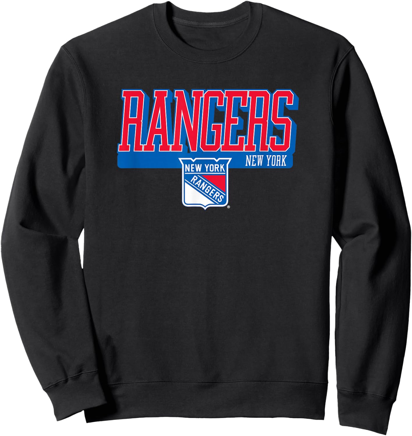 New York Rangers Officially Licensed - NHL Team Logo - Black - Adults - Short Sleeve - - Small Sweatshirt - Sweatshirt | Black