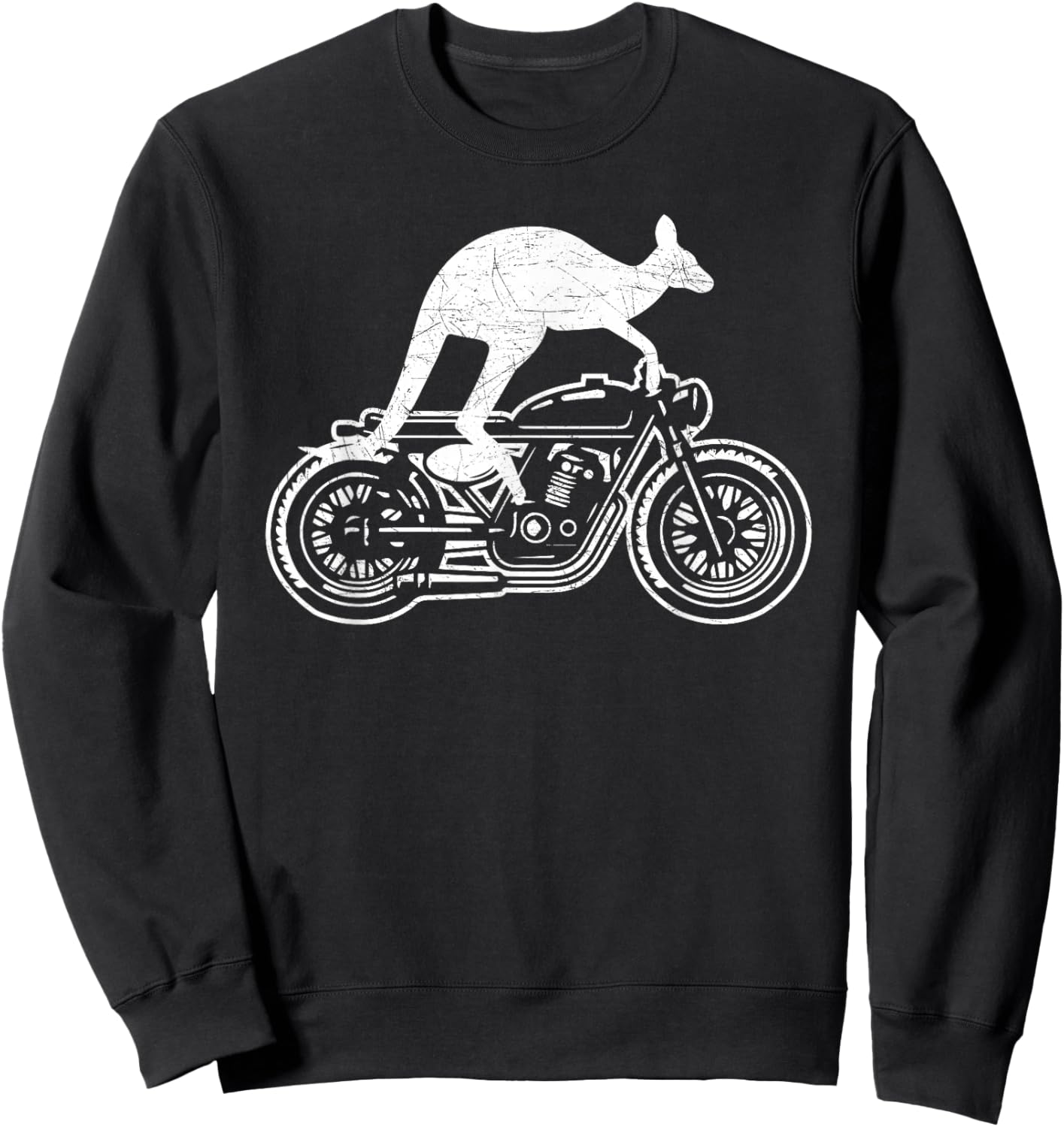 Kangaroo Riding Motorbike Australia Motorcycle Bikers Funny Sweatshirt - Sweatshirt | Black