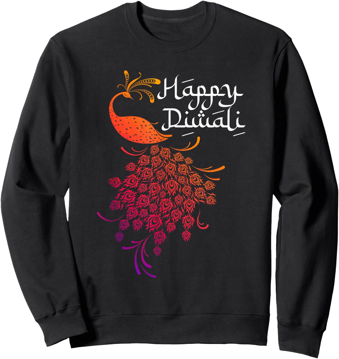 Happy Diwali Day India Indian Festival Of Lights Deepavali Sweatshirt - Sweatshirt | Black