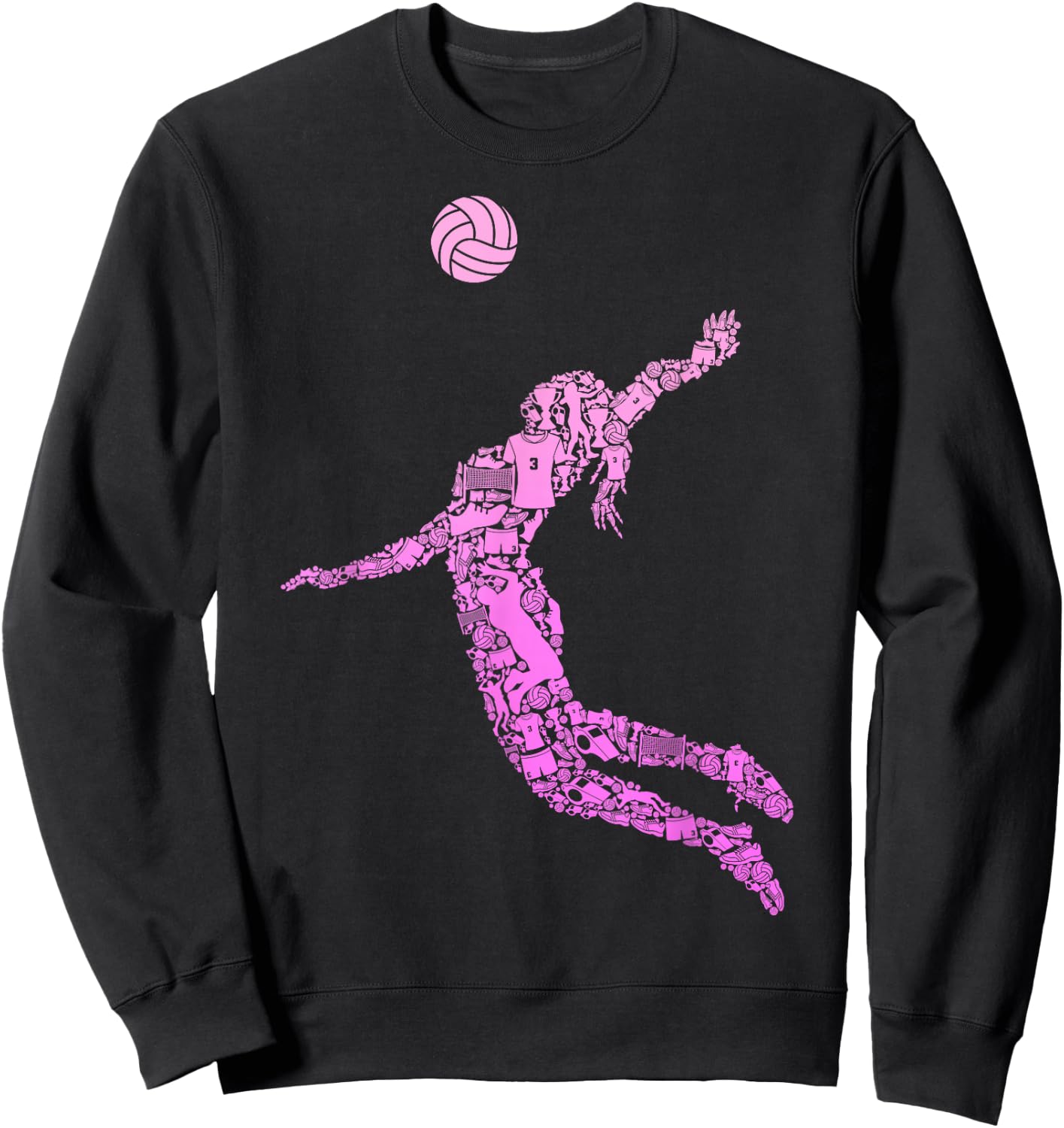 Volleyball Teen Girl Women Youth Players Sweatshirt - Sweatshirt | Black