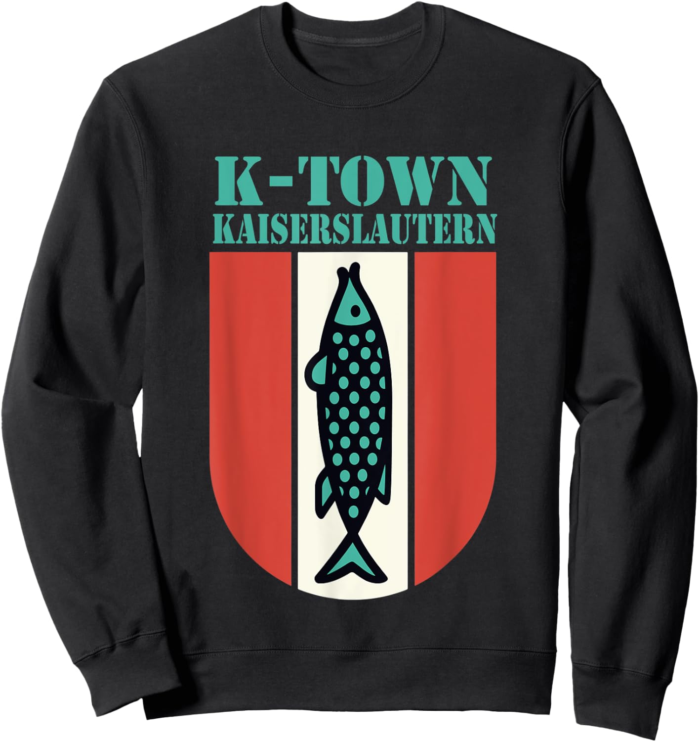 K-Town Kaiserslautern Germany Fish Emblem Vintage Sweatshirt - Sweatshirt | Black