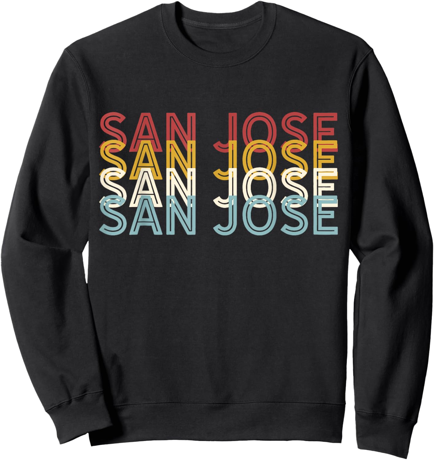 US American City 70's Retro USA - Vintage San Jose Sweatshirt - Sweatshirt | Black