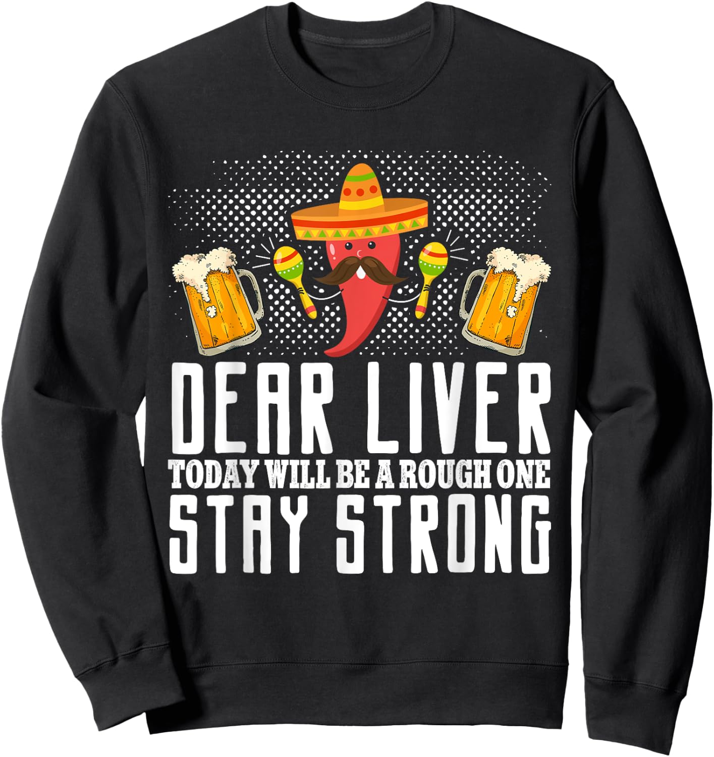 Cinco de Mayo Beer Sugar Skull Mexican Fiesta Drinking Party Sweatshirt - Sweatshirt | Black