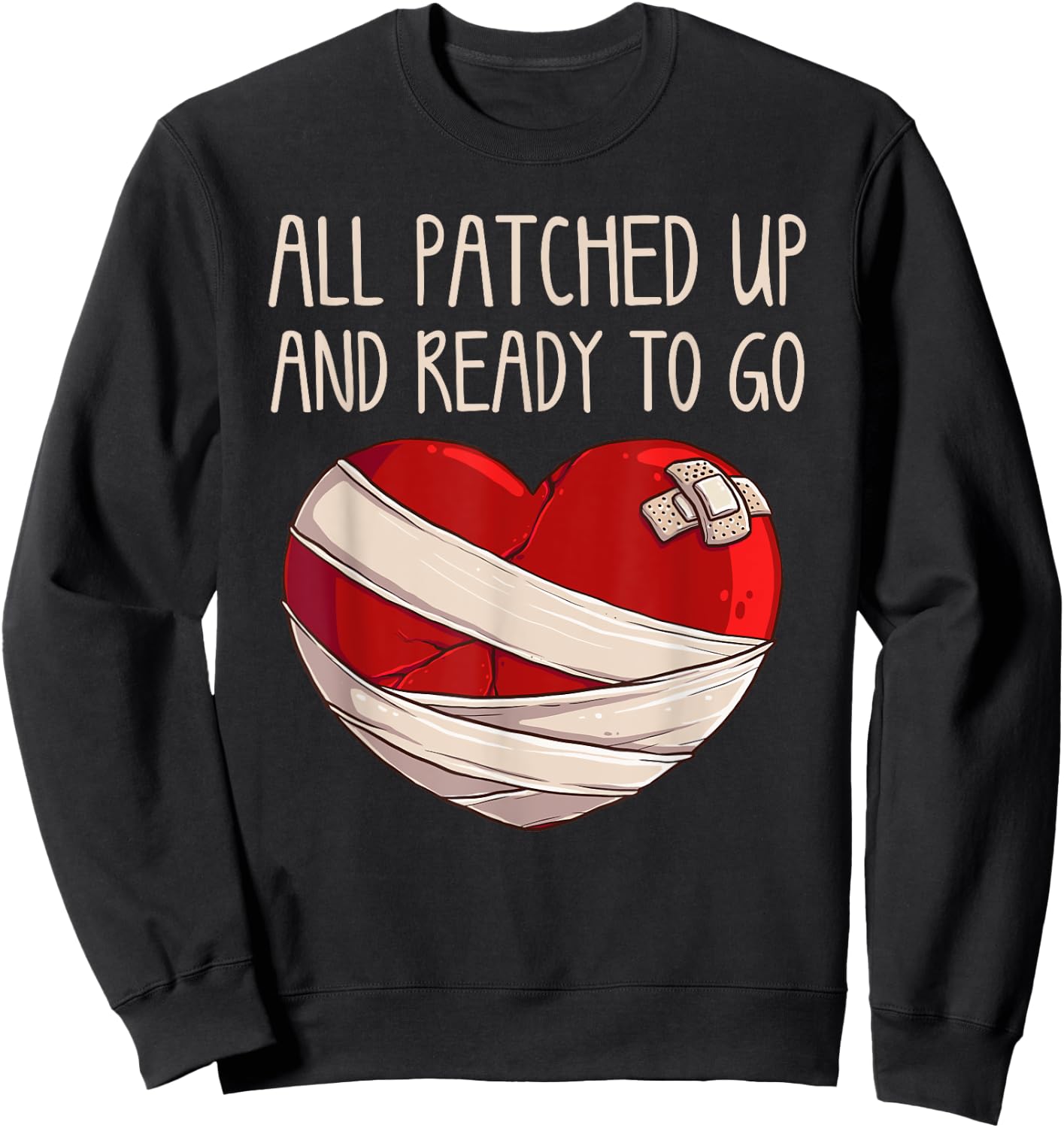 Cool Open Heart Surgery Art Women Recovery Survivor Sweatshirt - Sweatshirt | Black