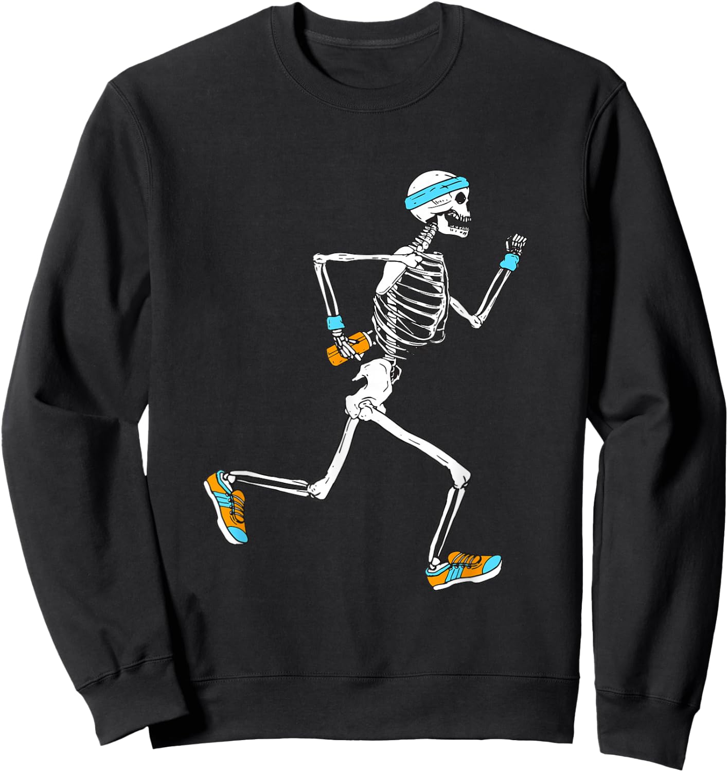 Running Skeleton Funny Sweatshirt - Sweatshirt | Black