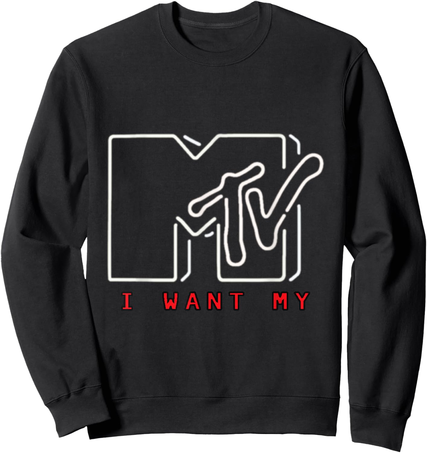 I Want My MTV Neon Sweatshirt - Sweatshirt | Black