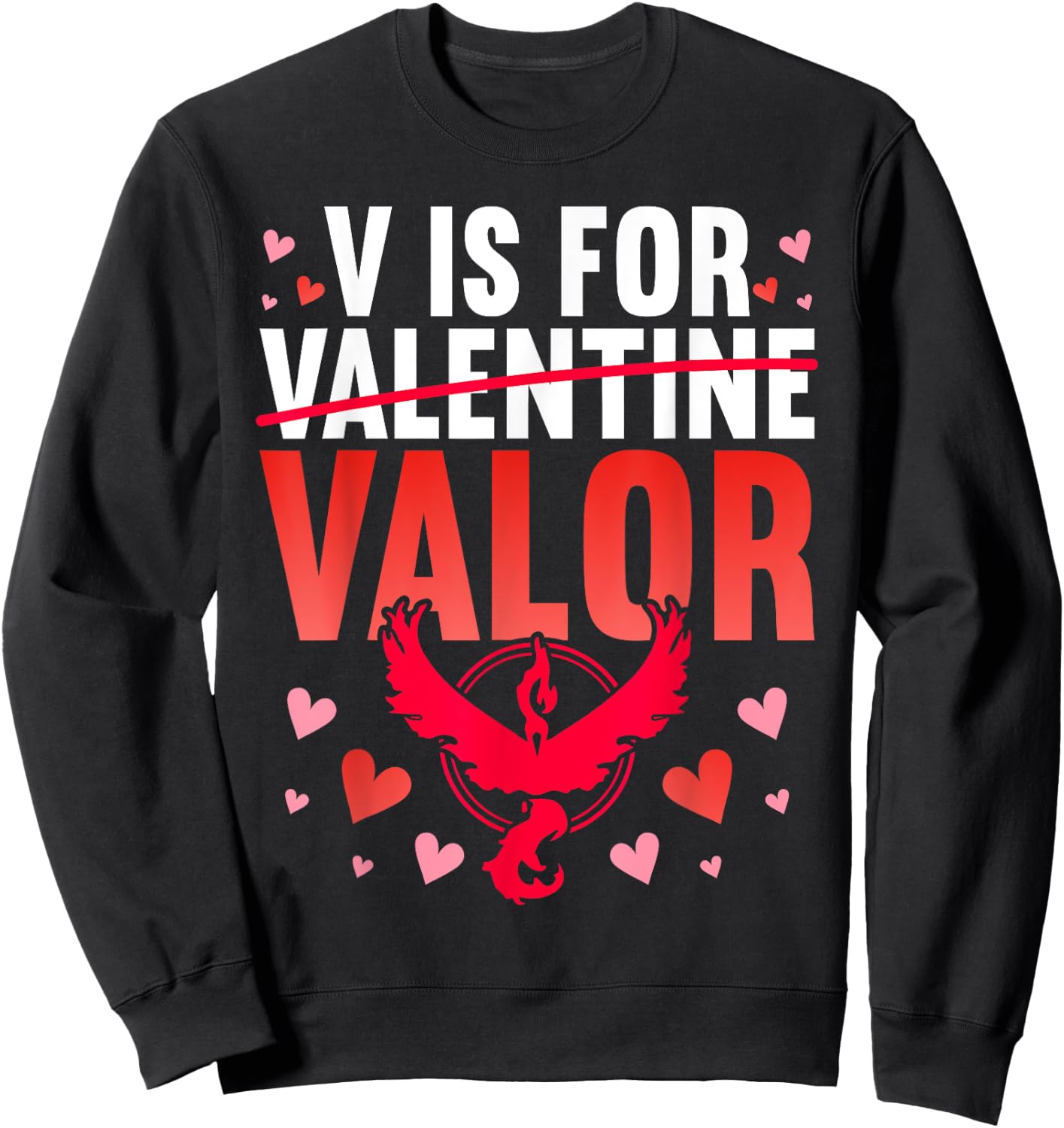 V Is For Valor Shirt Valentines Day Shirt For Boys Girl Sweatshirt - Sweatshirt | Black