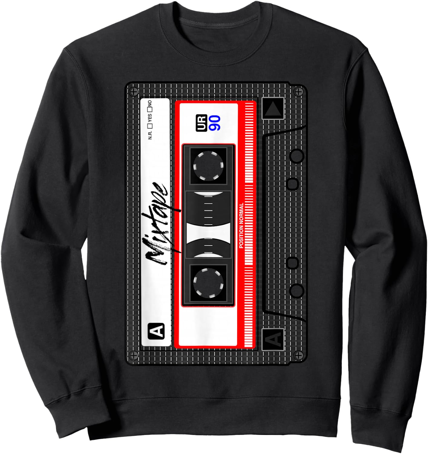 Cassette Tape Music Mix Audio 90s Party 80s Outfit Cassette Sweatshirt - Sweatshirt | Black