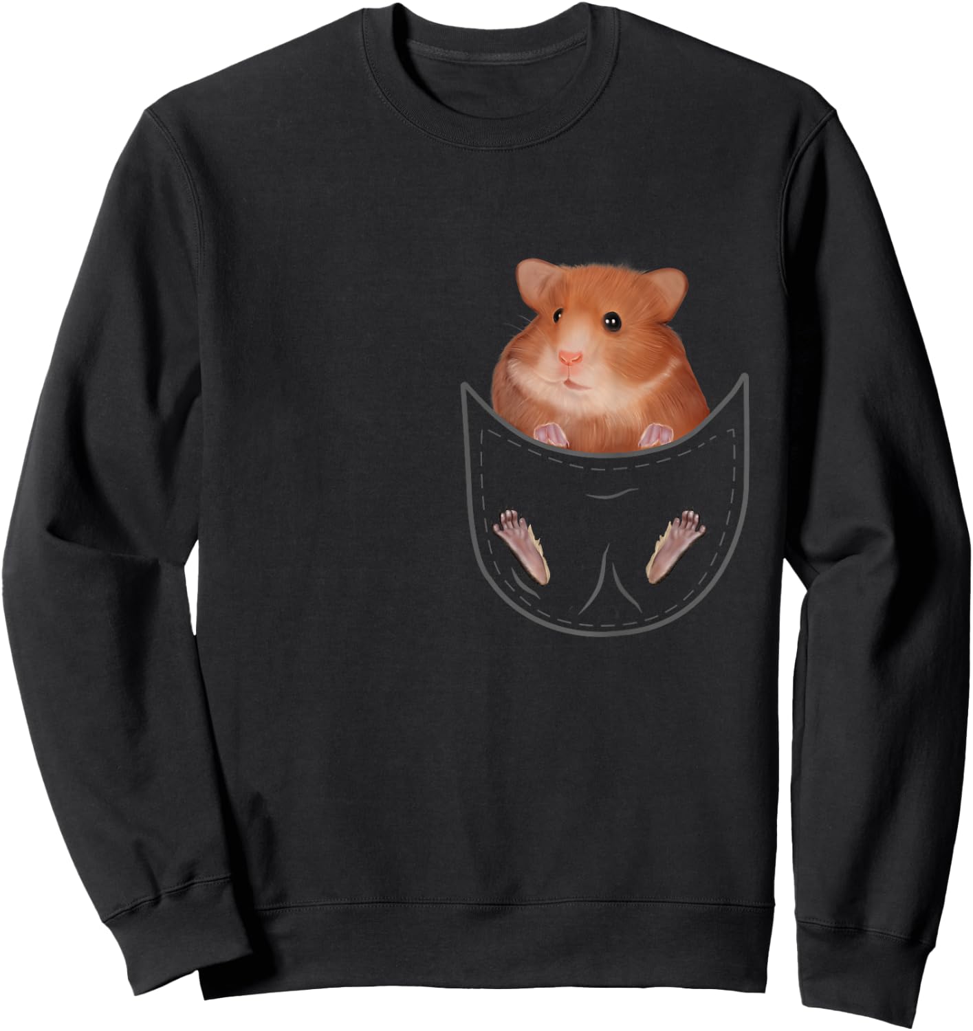 Kids Hamster Clothes Pocket Animal Outfit Gift Hamster Sweatshirt - Sweatshirt | Black