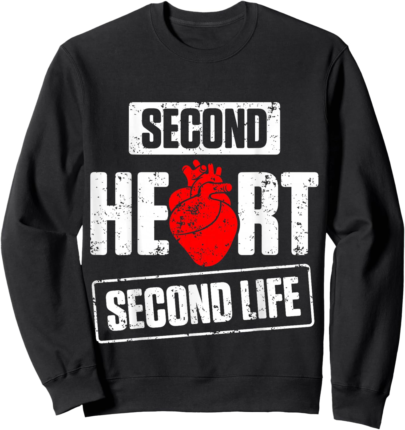 Heart Transplant Recipient Second Surgery Survivor Sweatshirt - Sweatshirt | Black