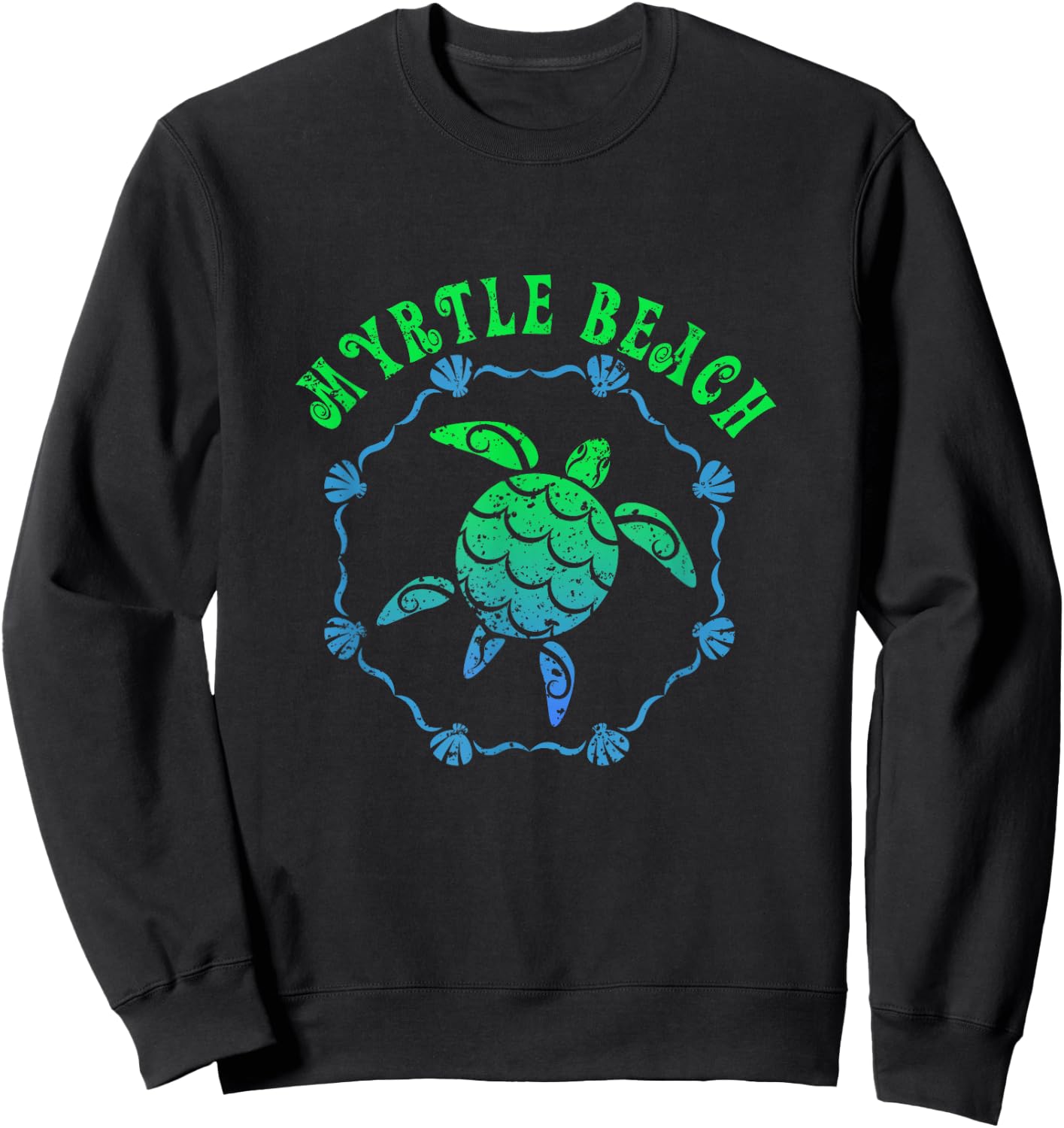 Myrtle Beach Retro Tribal Turtle Gift Sweatshirt - Sweatshirt | Black