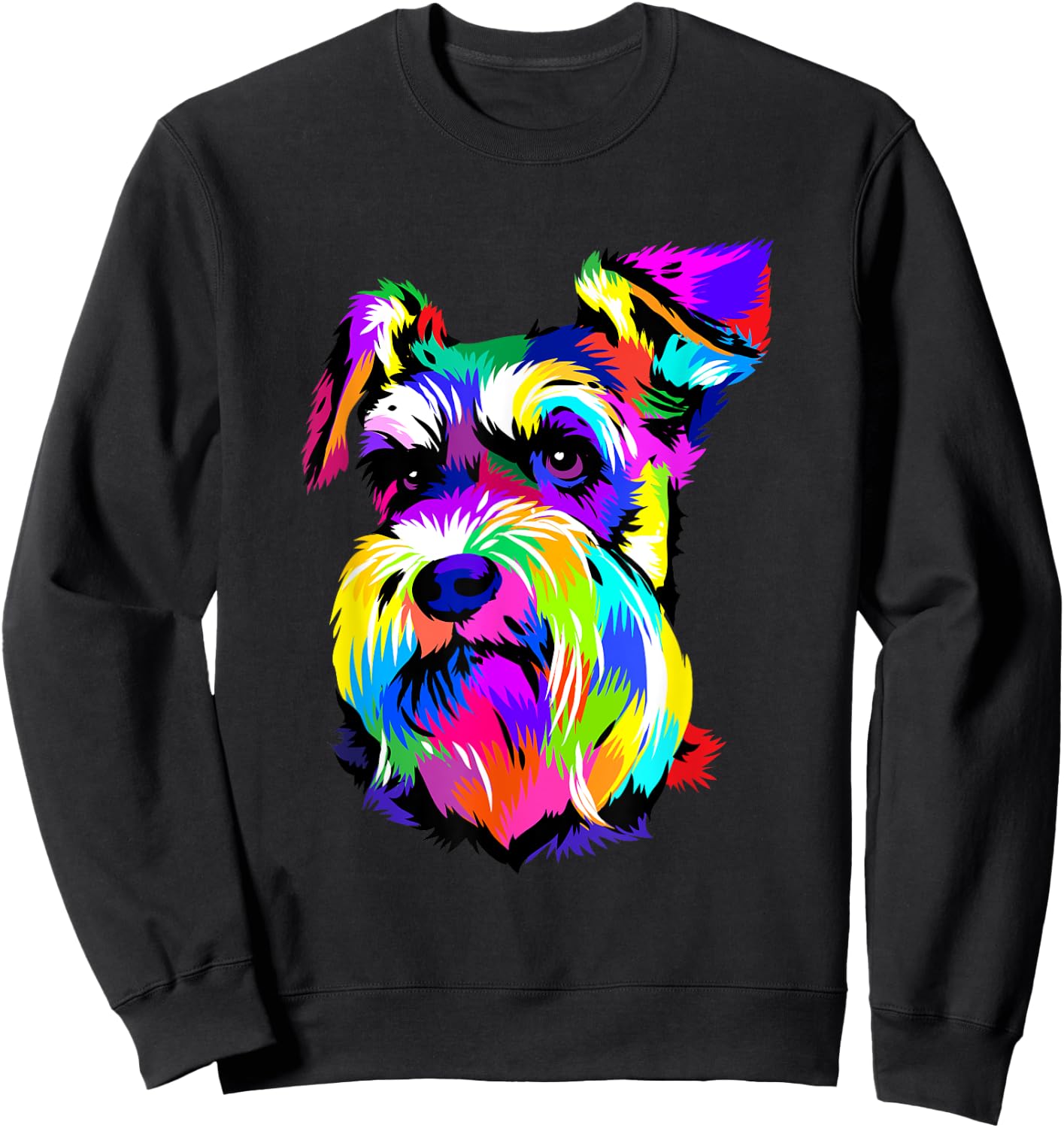 Miniature Schnauzer Pop Art Dog Mini Schnauzer Lover Sweatshirt - Sweatshirt | Black