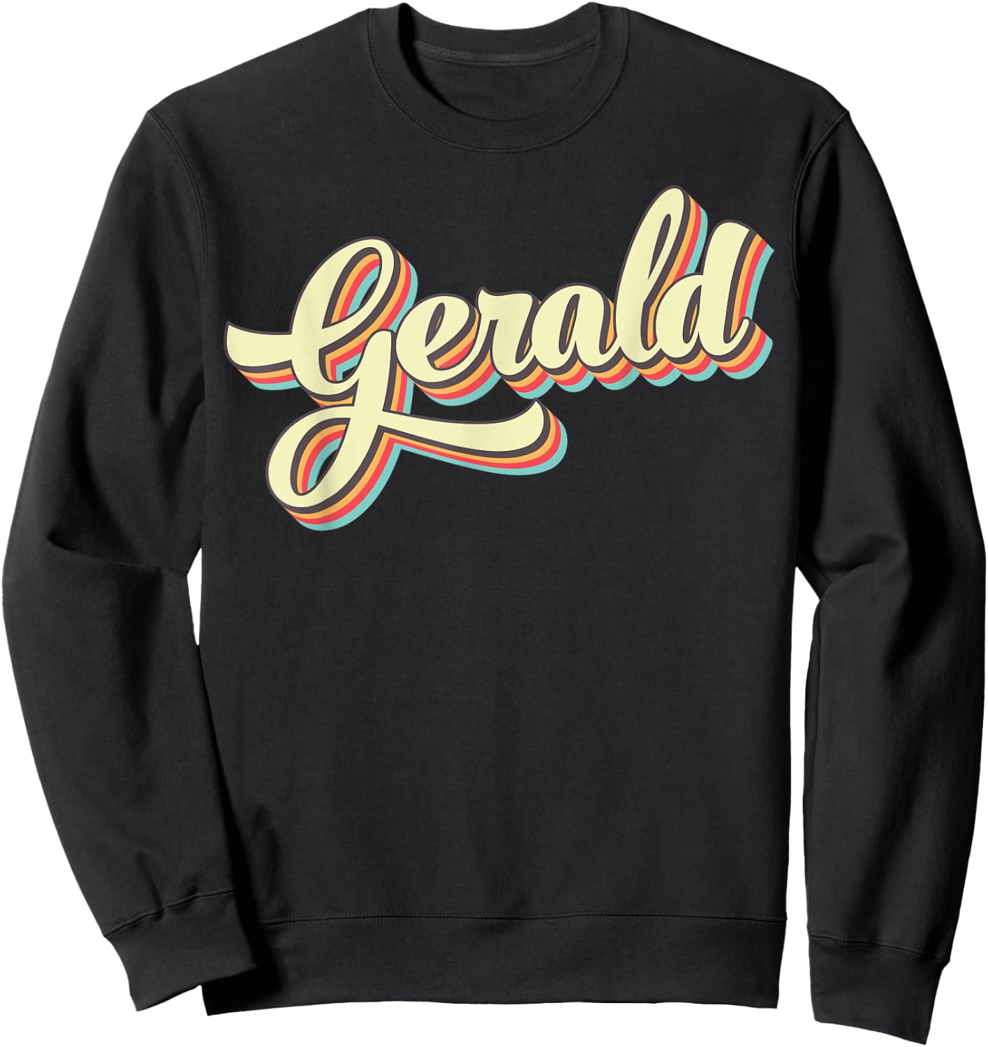 Gerald Retro Art Baseball Font Vintage Sweatshirt - Sweatshirt | Black