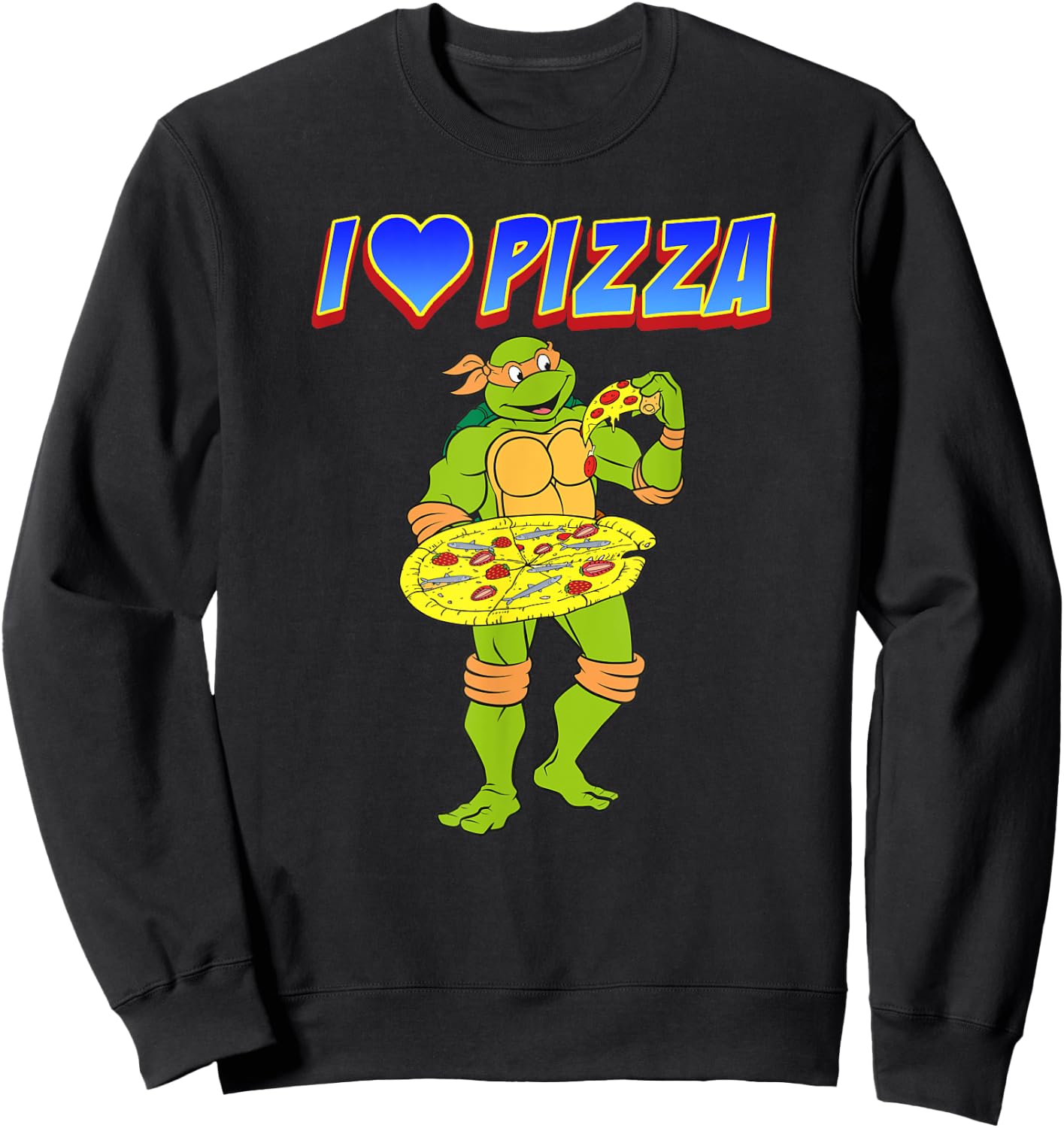 Michelangelo - I Love Pizza Sweatshirt - Sweatshirt | Black