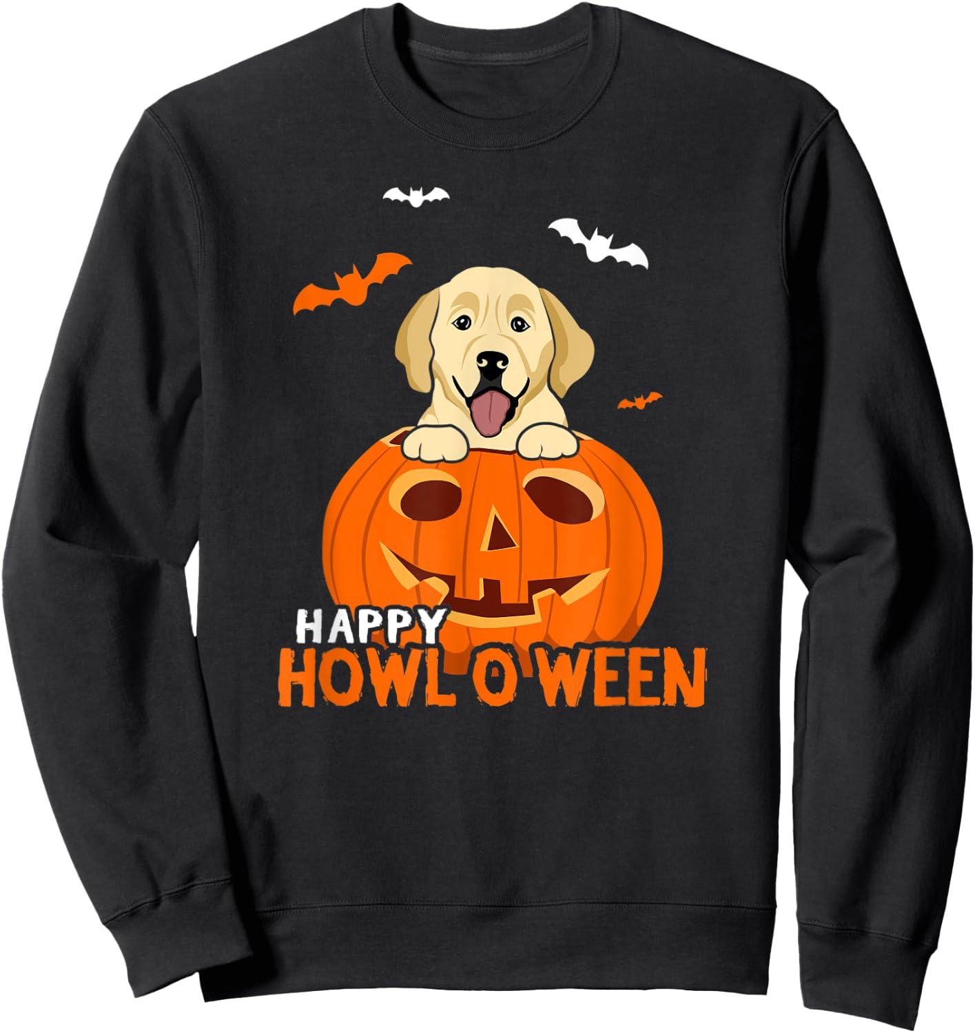 Golden Retriever Halloween Pumpkin Costumes Thanksgiving Sweatshirt - Sweatshirt | Black