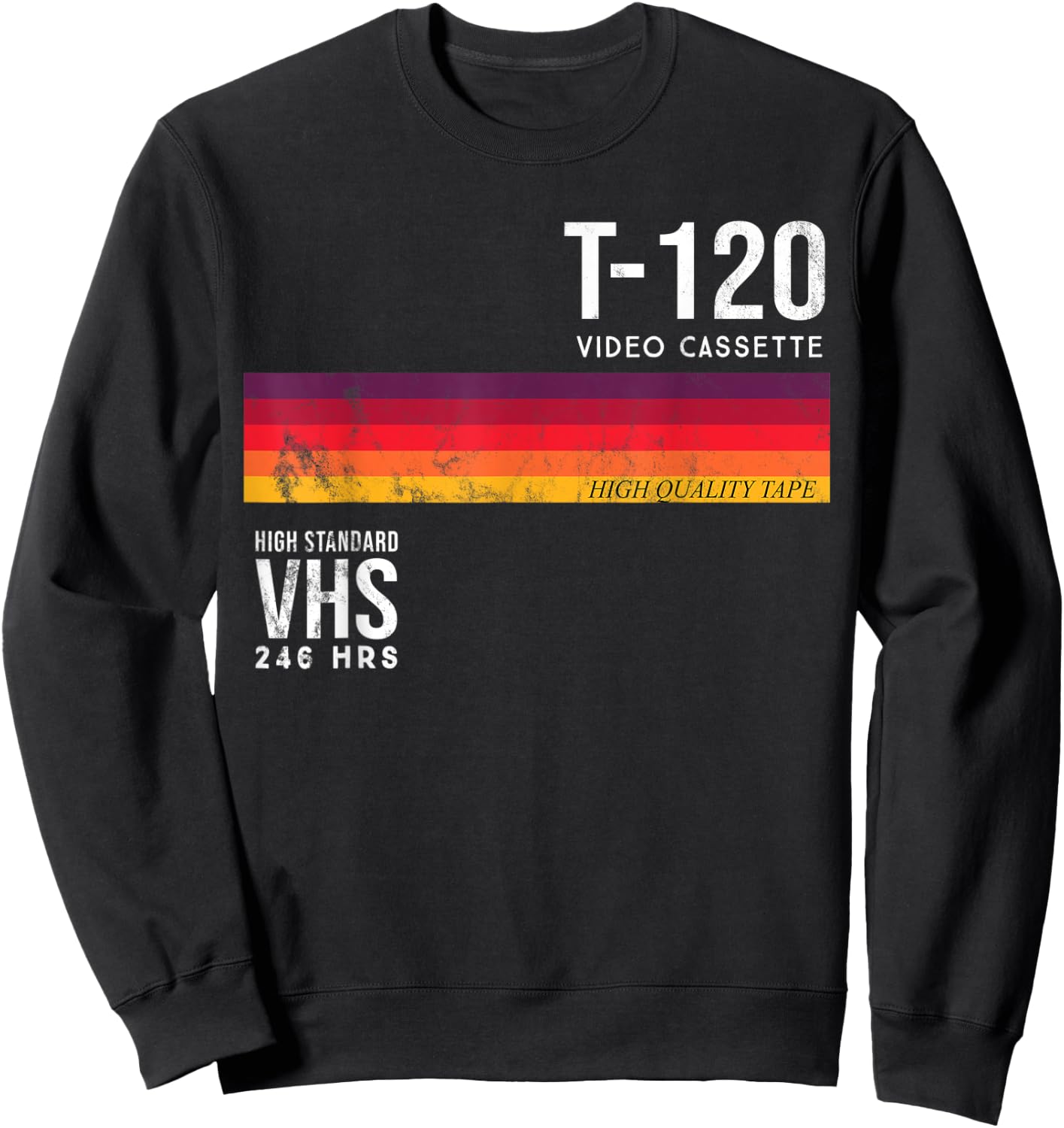 Vintage 80s Video Cassette Tape VHS Sweatshirt - Sweatshirt | Black