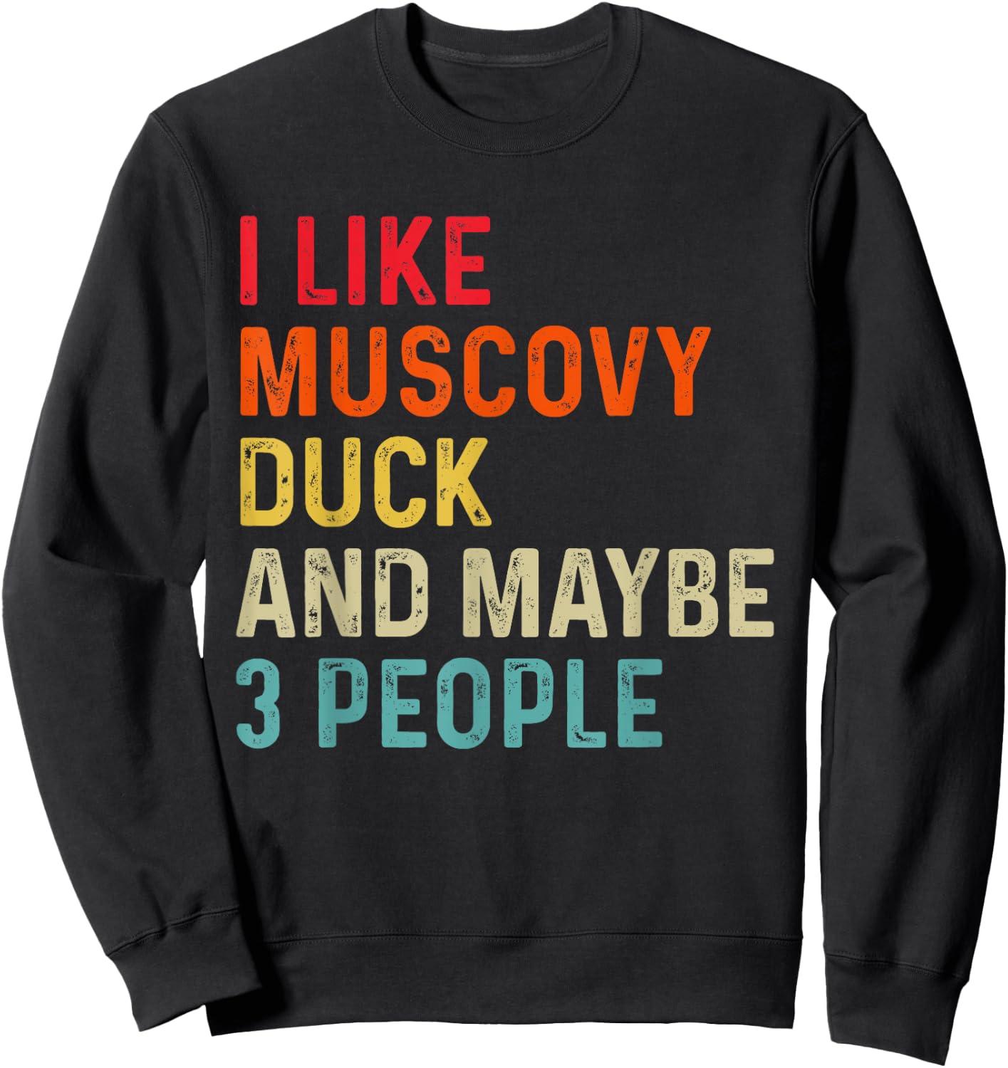 I Like Muscovy Duck And Maybe 3 People Retro Vintage Sweatshirt - Sweatshirt | Black