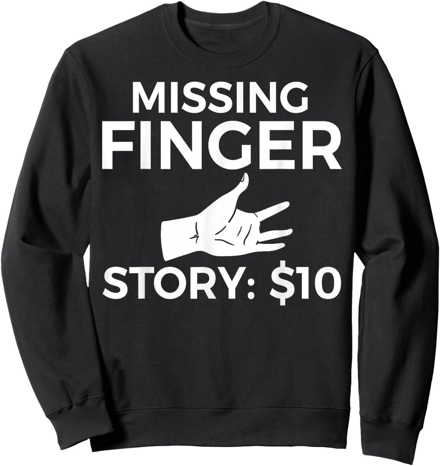 Missing Finger Prosthetic Amputation Recovery Sweatshirt - Sweatshirt | Black