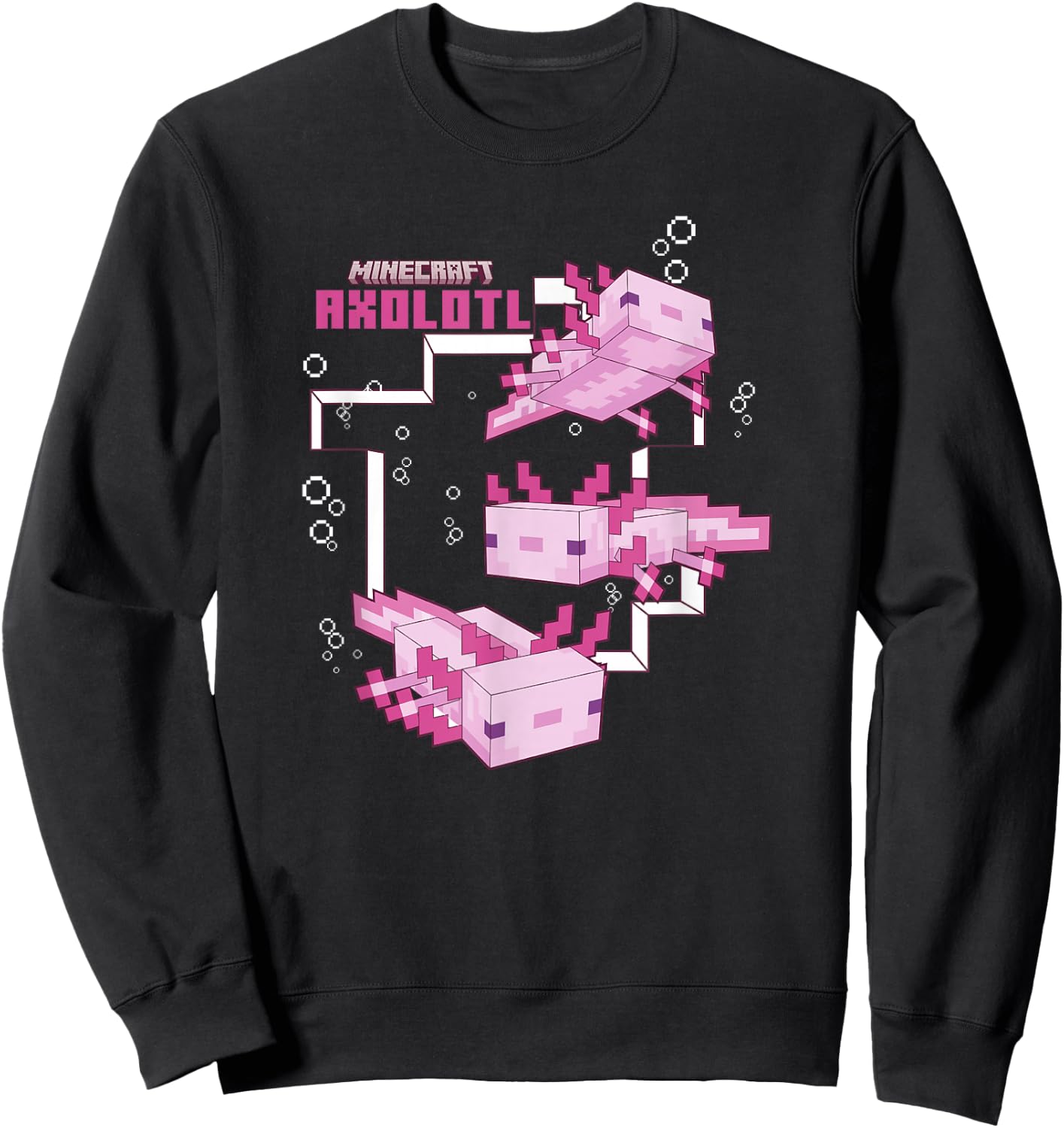 Minecraft Pink Axolotl Pond Sweatshirt - Sweatshirt | Black
