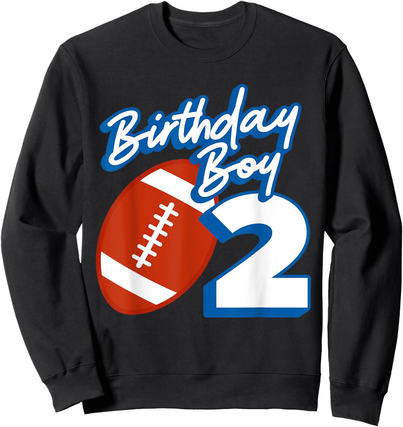 2nd Birthday Boy Football Ball 2 Years Old Kids Gift Ideas Sweatshirt - Sweatshirt | Black
