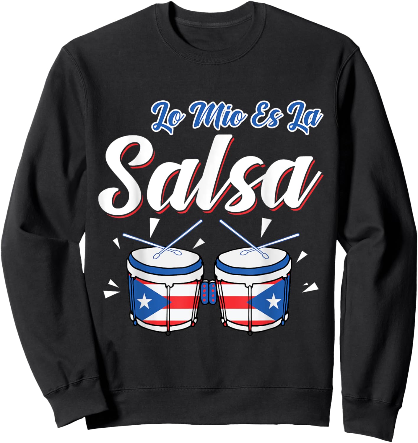 Salsa de Puerto Rico, Boricua Puerto Rican Pride Gift Music Sweatshirt - Sweatshirt | Black
