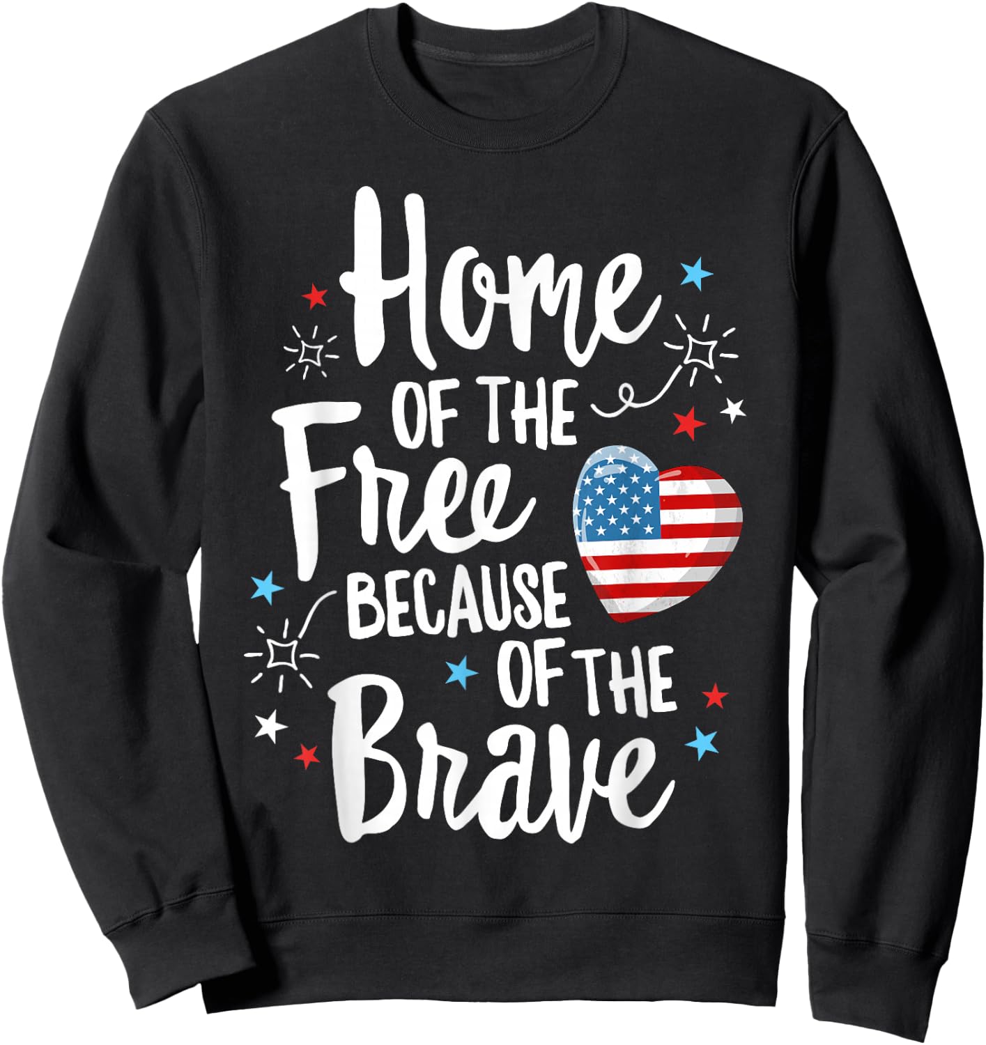 Home Of The Free Veterans 4th of July Women Wife Patriotic Sweatshirt - Sweatshirt | Black