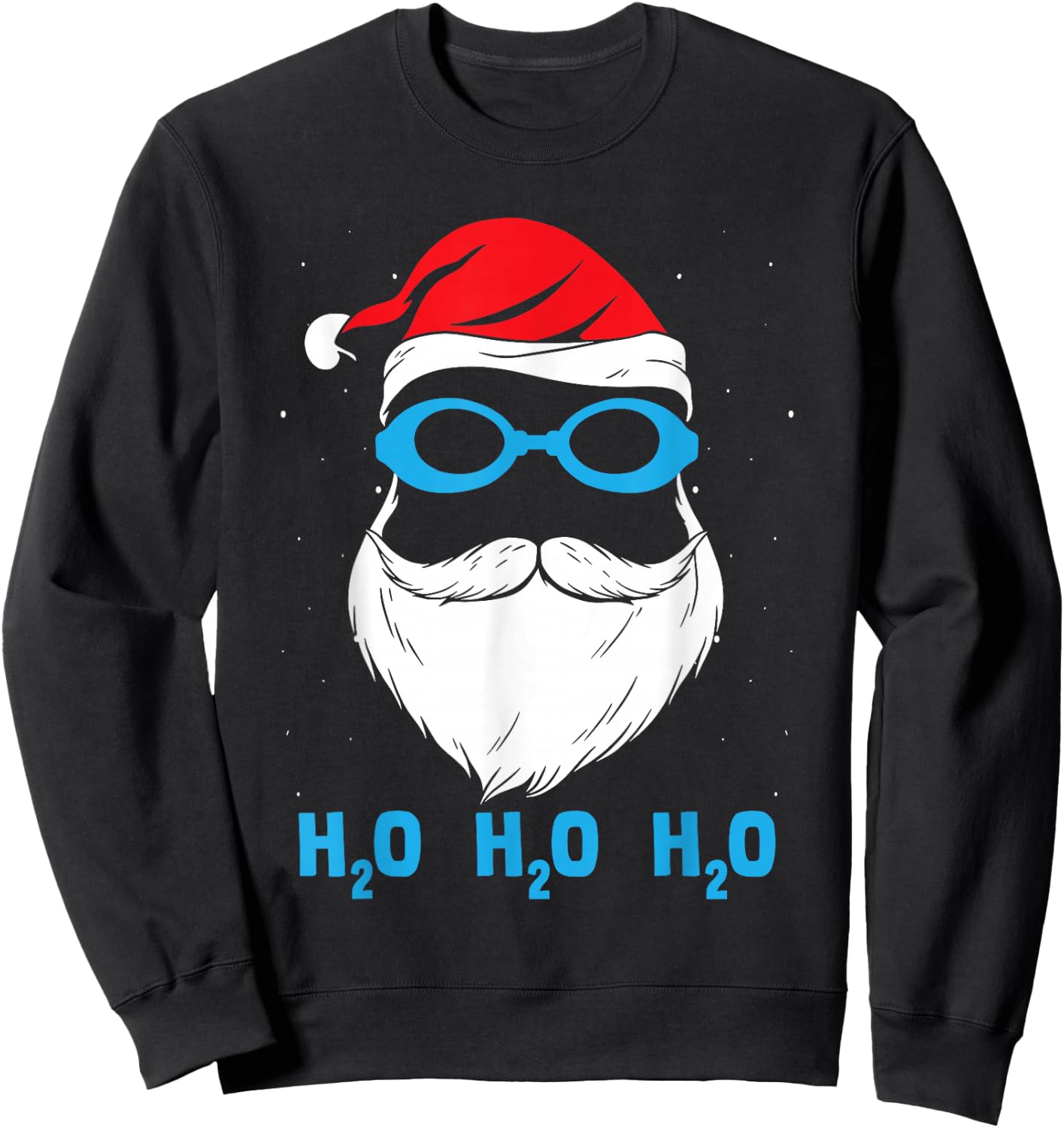 H2o H2o H2o Santa Claus Swimming Santa Hat Swimming Lover Sweatshirt - Sweatshirt | Black