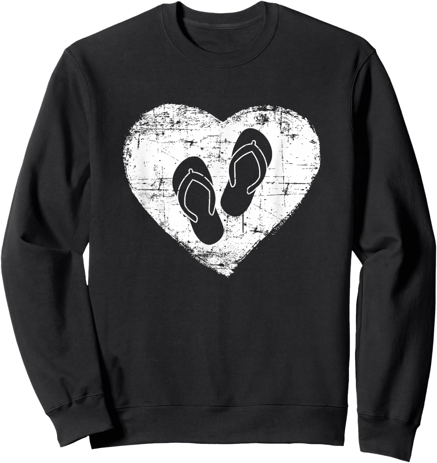 Flip Flop | Love Flip Flops Heart beach gift Sweatshirt - Sweatshirt | Black
