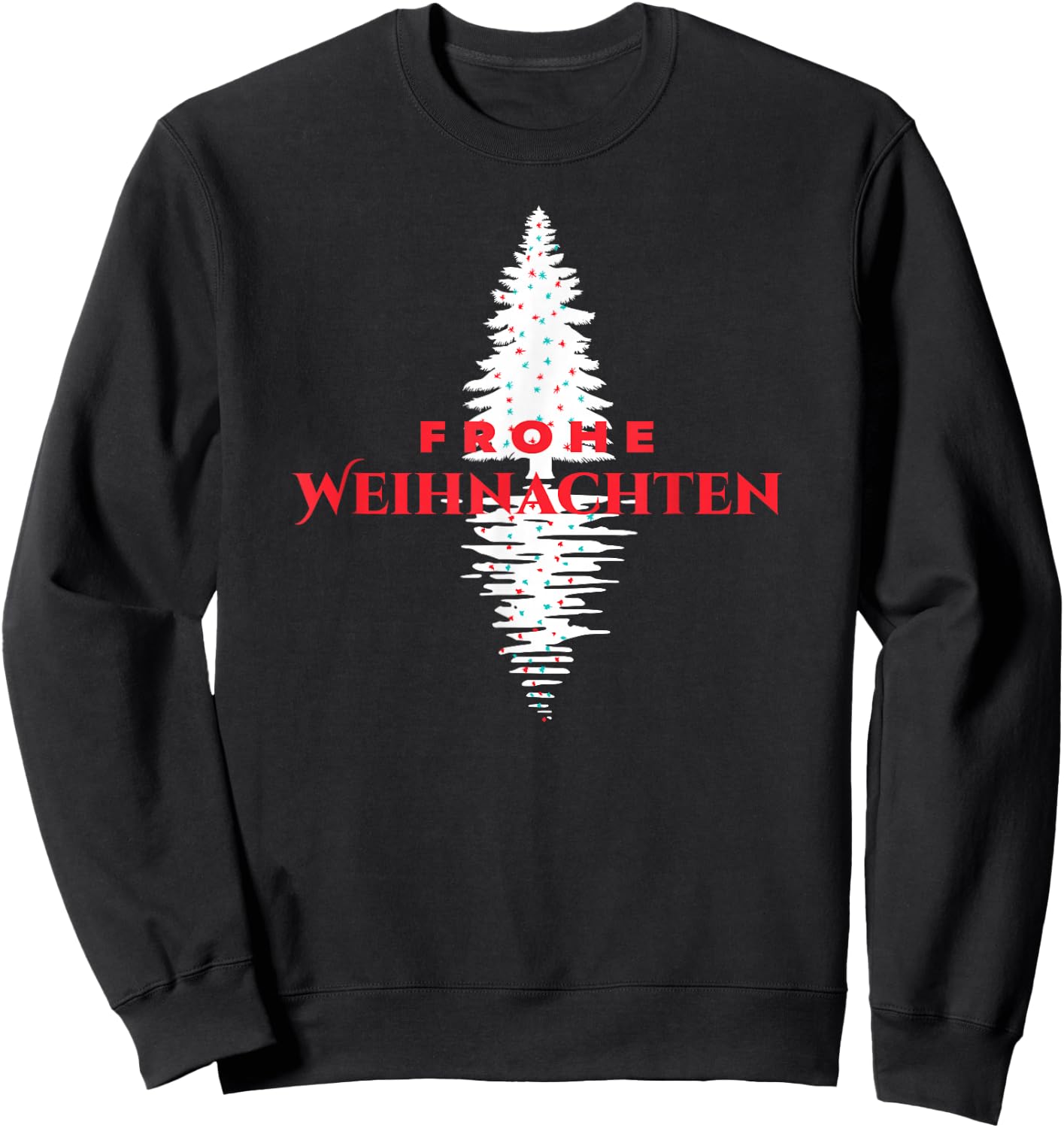 Frohe Weihnachten German Merry Christmas Holiday Tree Sweatshirt - Sweatshirt | Black