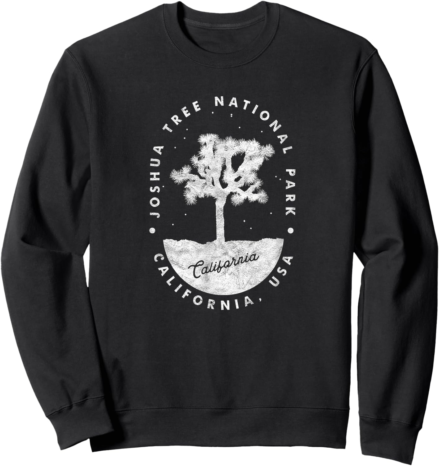 Minimalist Tree Joshua Tree National Park Distressed Design Sweatshirt - Sweatshirt | Black