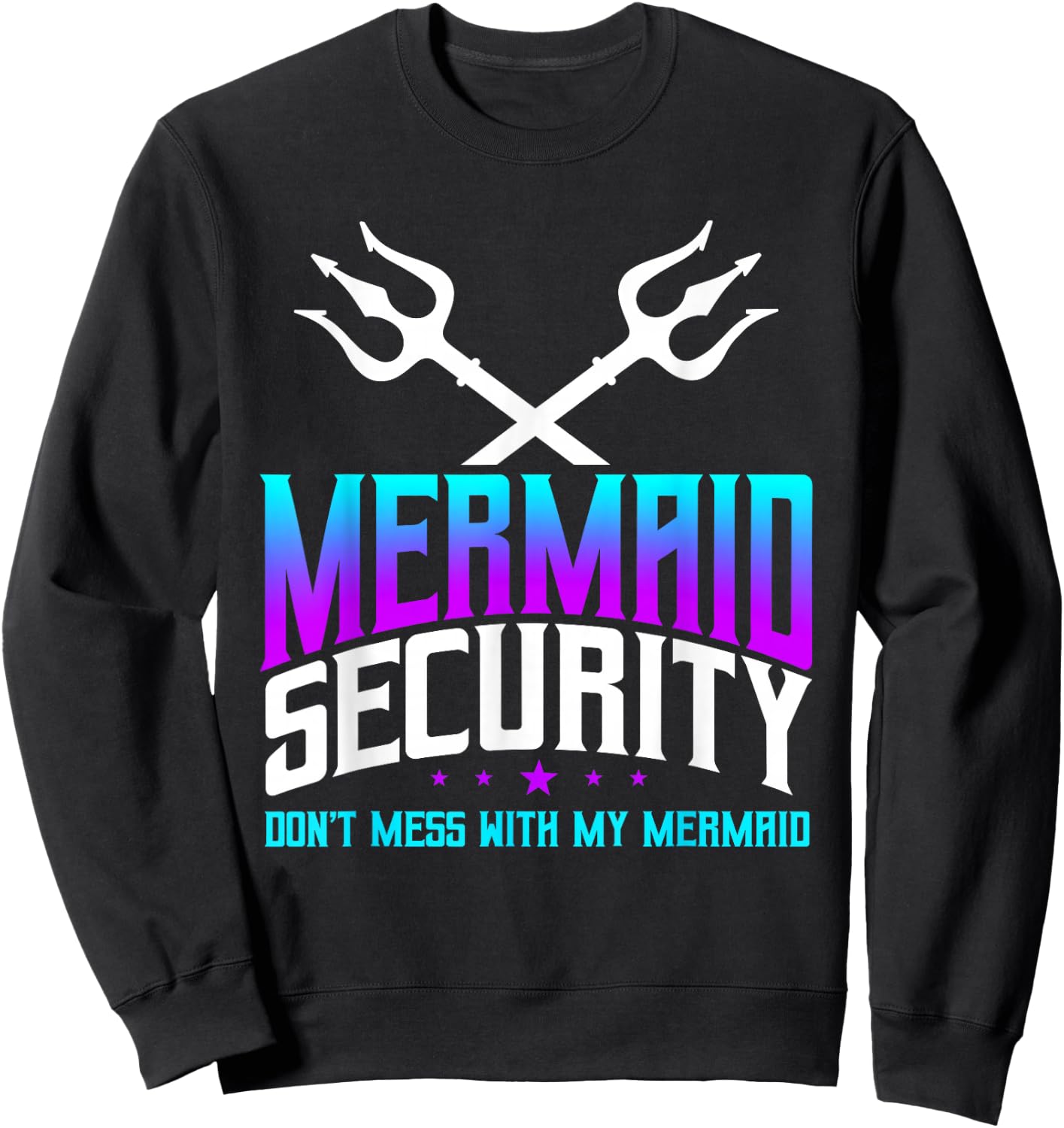 Mermaid Daddy Merdad Father's Day Merman Dad Papa Merfolk Small Sweatshirt - Sweatshirt | Black
