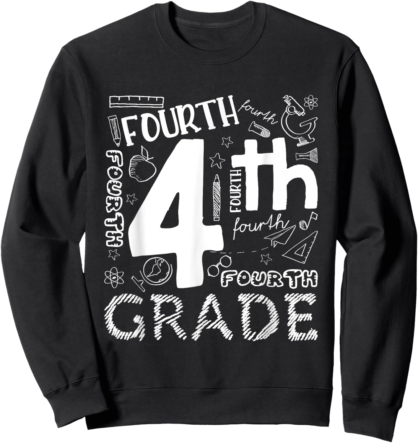 Hello 4th Grade Teacher Boys and Team Fourth Grade Girls Sweatshirt - Sweatshirt | Black