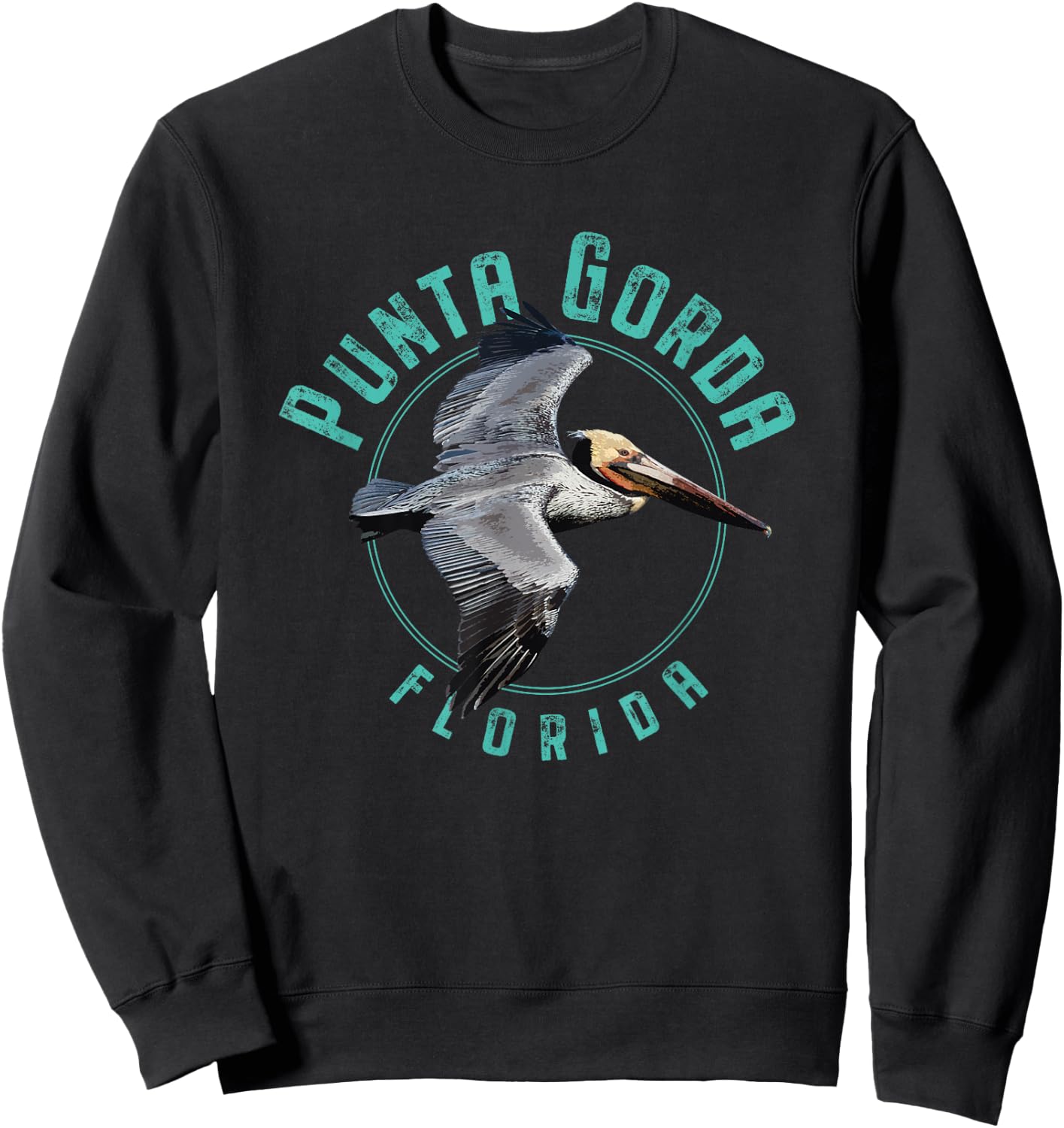 Punta Gorda Florida Pelican Design Sweatshirt - Sweatshirt | Black