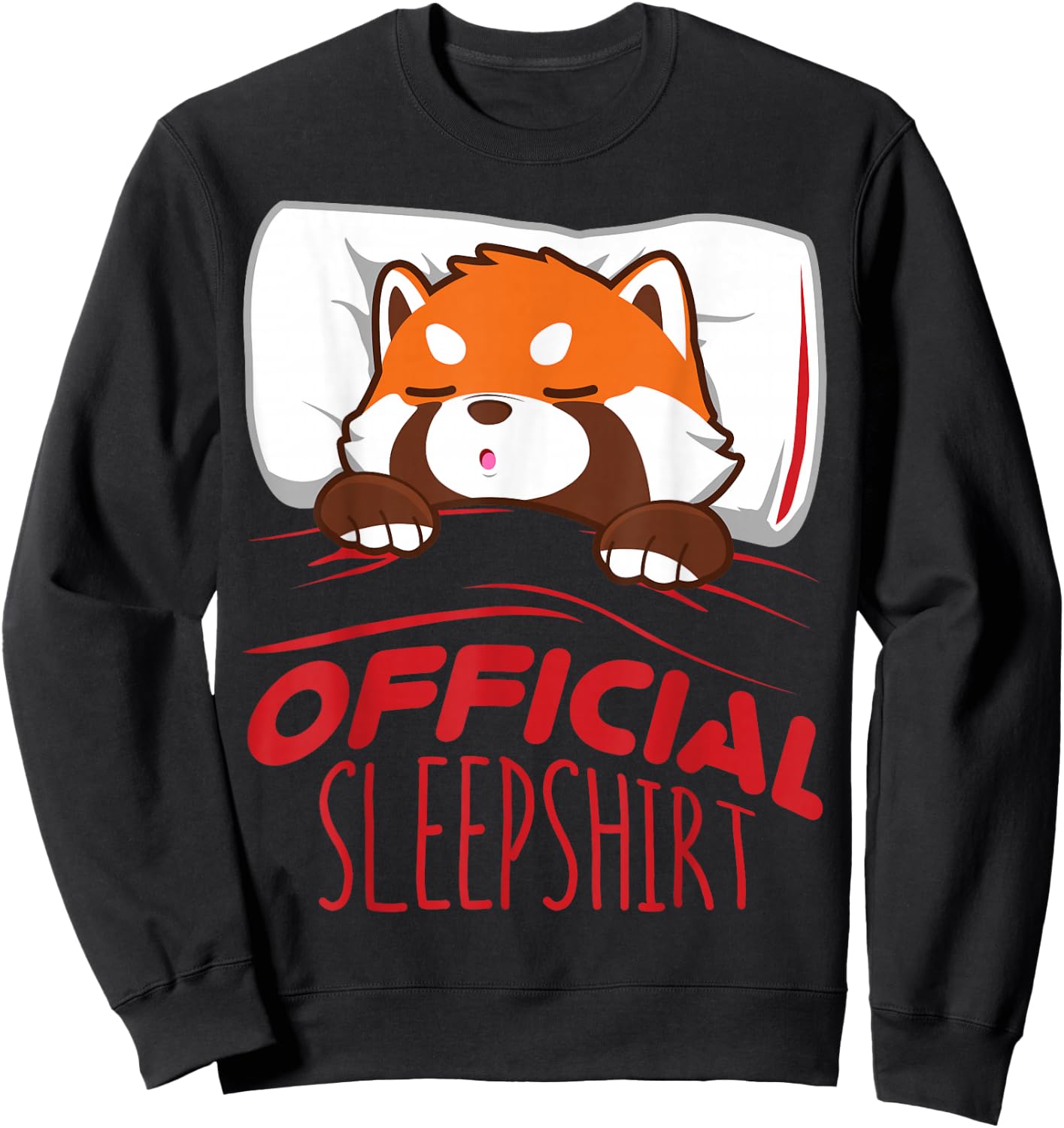 Official Sleepshirt Red Panda Sleeping Sweatshirt - Sweatshirt | Black
