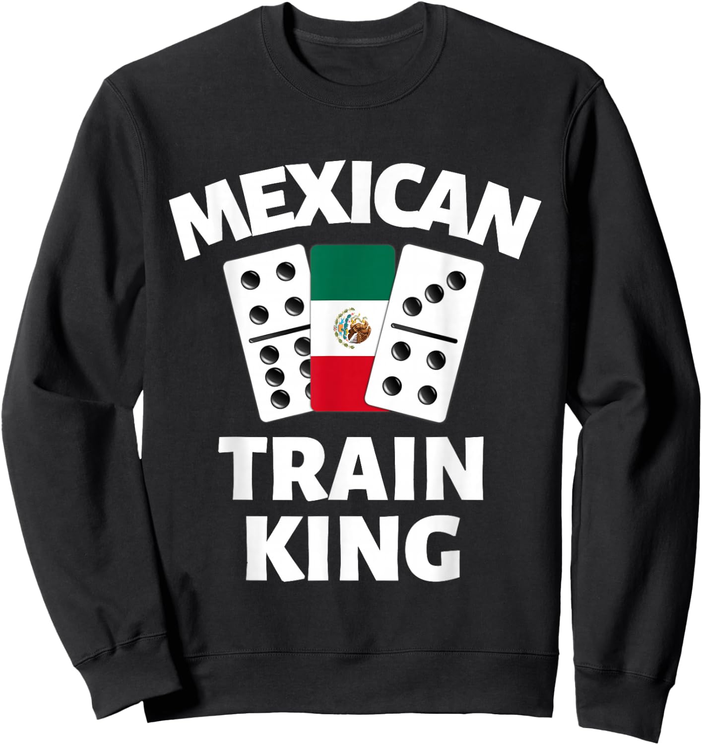 Dominoes Mexico Flag Dominoe Game Mexican Train King Sweatshirt - Sweatshirt | Black
