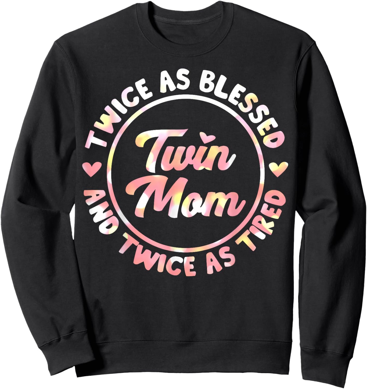 Funny Twin Mom Gift Cool Mother of Twins Blessed Sweatshirt - Sweatshirt | Black